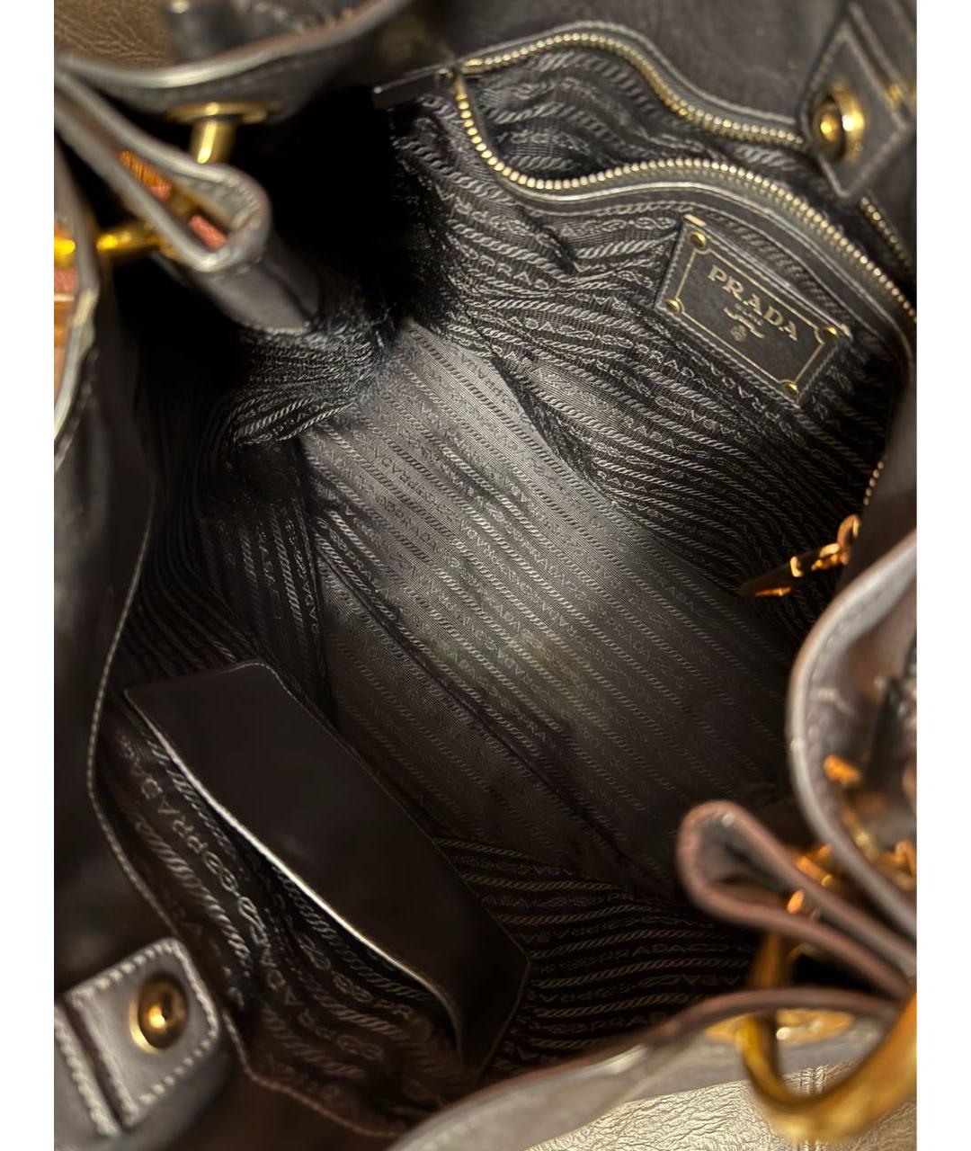 PRADA Черная кожаная сумка через плечо, фото 2