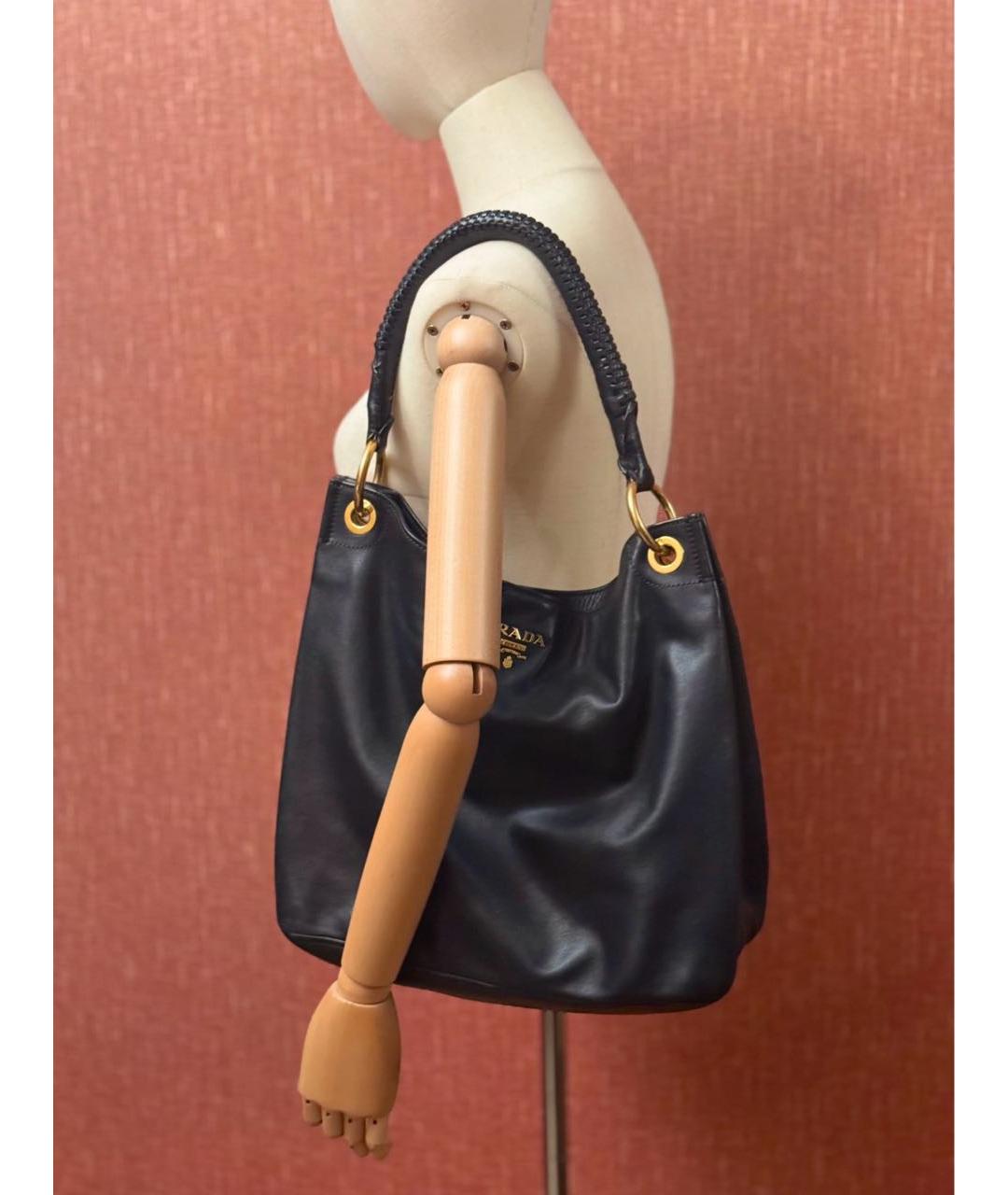 PRADA Черная кожаная сумка через плечо, фото 7