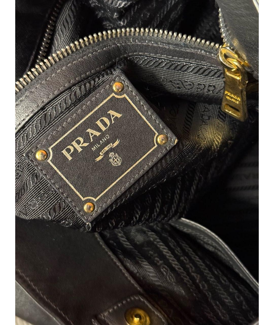 PRADA Черная кожаная сумка через плечо, фото 3