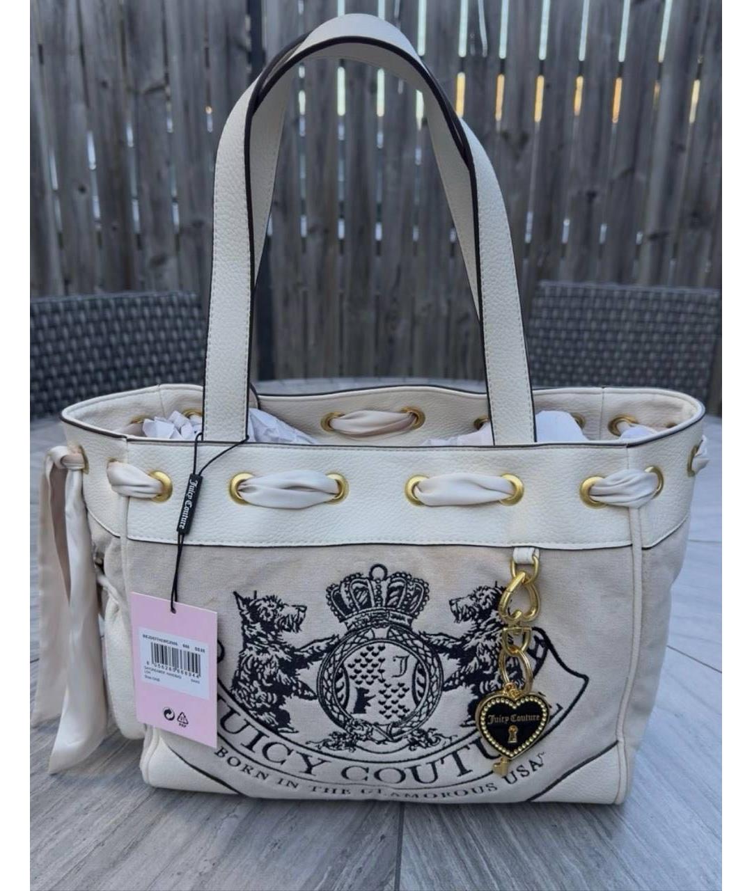 JUICY COUTURE Бежевая сумка тоут из искусственной кожи, фото 5