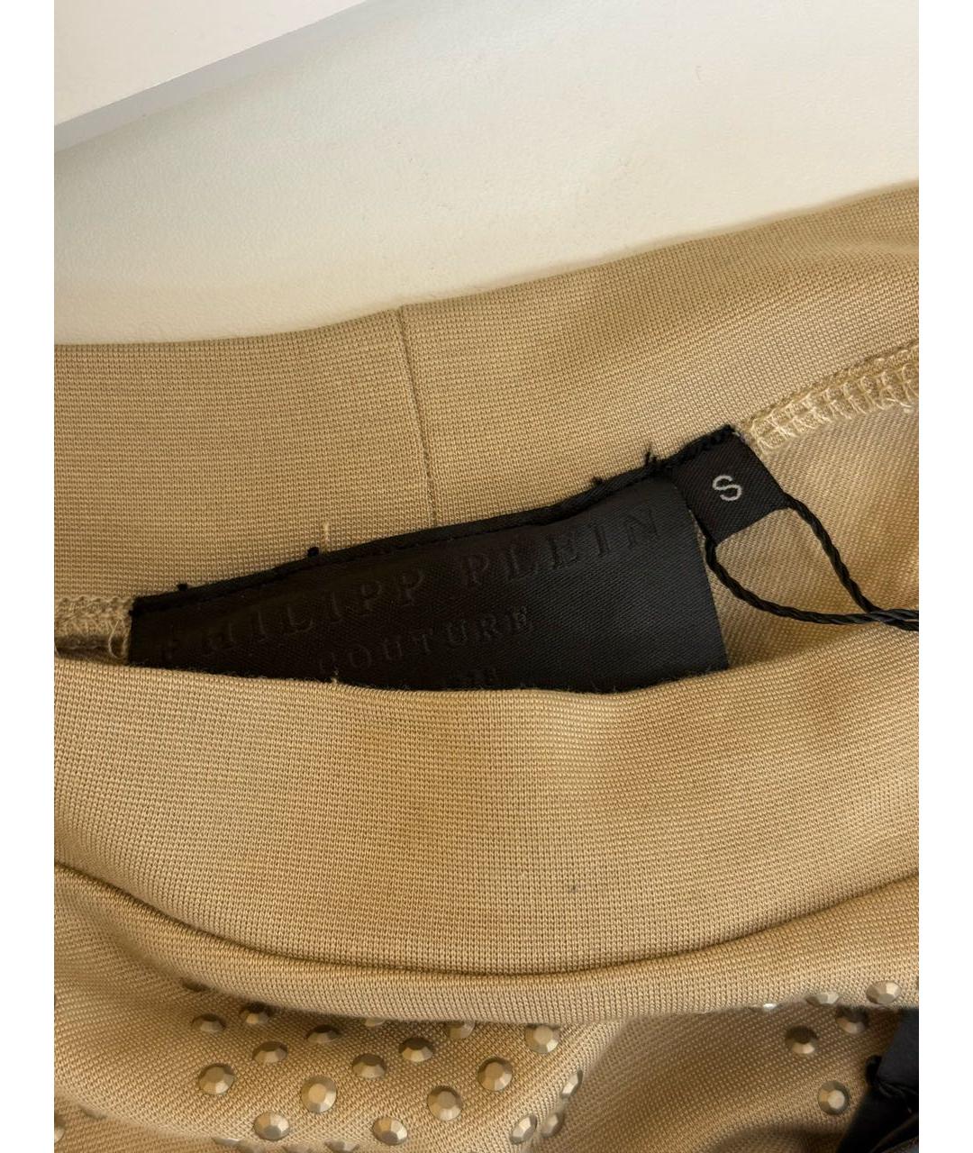 PHILIPP PLEIN Бежевая вискозная юбка миди, фото 2