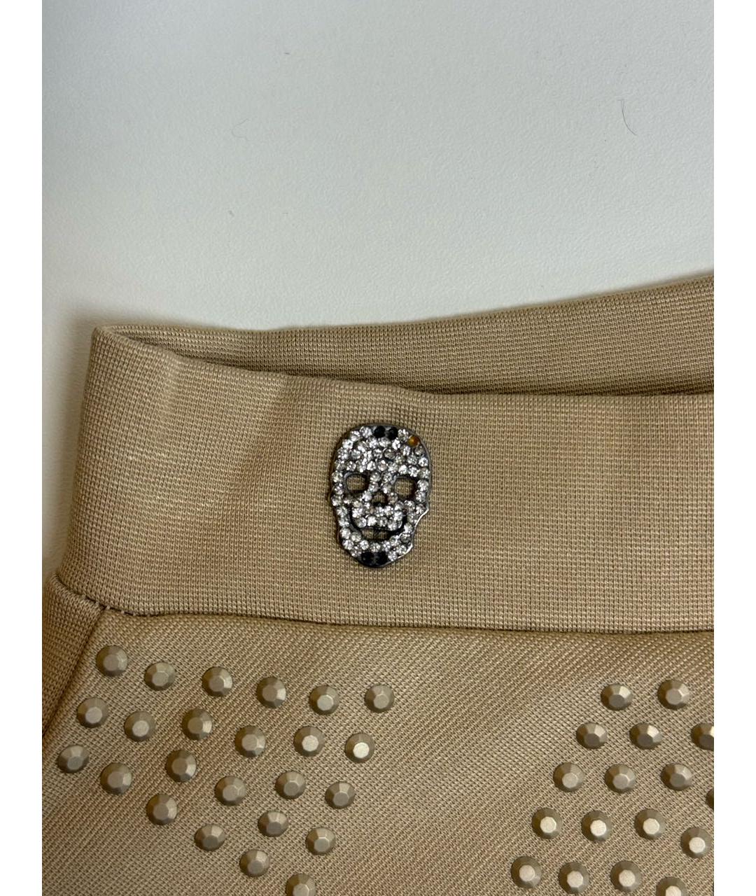 PHILIPP PLEIN Бежевая вискозная юбка миди, фото 3