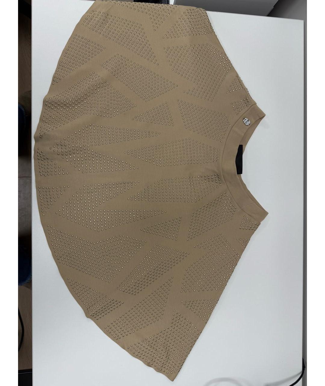 PHILIPP PLEIN Бежевая вискозная юбка миди, фото 4