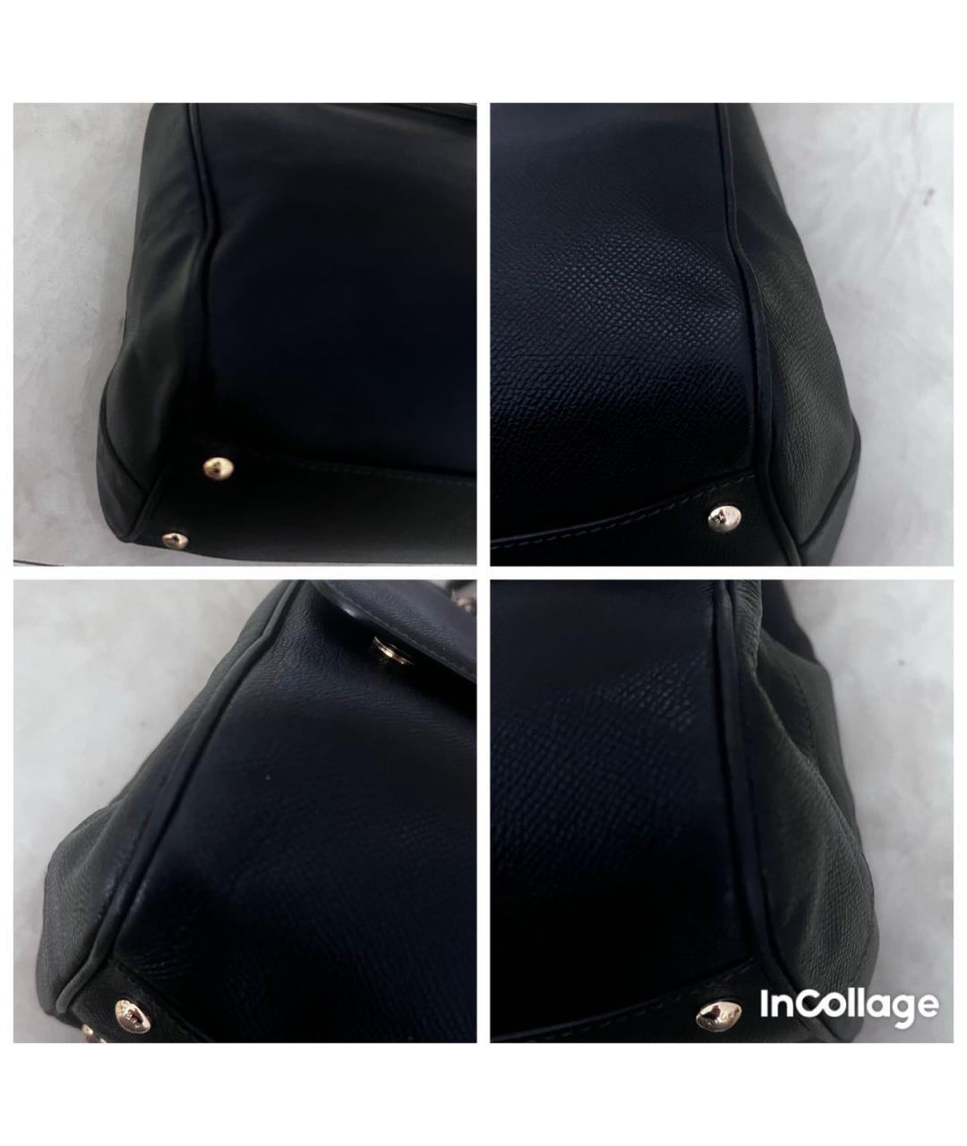 DOLCE&GABBANA Черная кожаная сумка с короткими ручками, фото 5