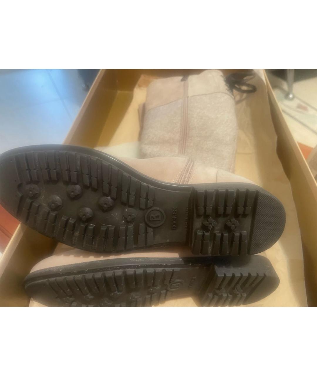 BOGNER Бежевые кожаные сапоги, фото 7