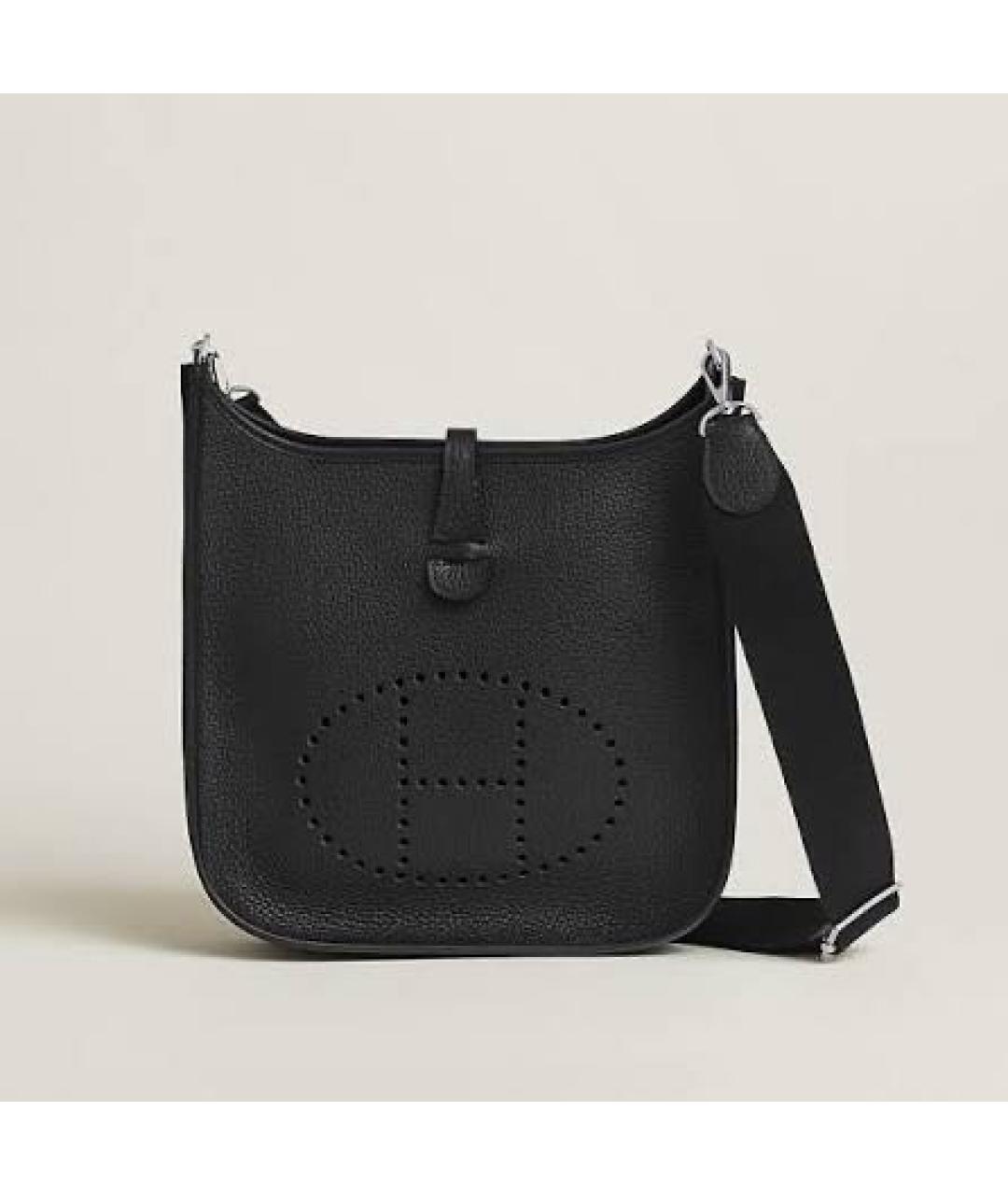 HERMES Черная кожаная сумка через плечо, фото 4