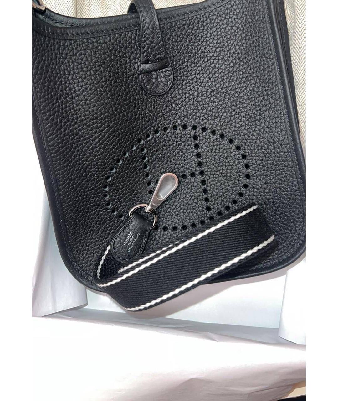 HERMES Черная кожаная сумка через плечо, фото 3