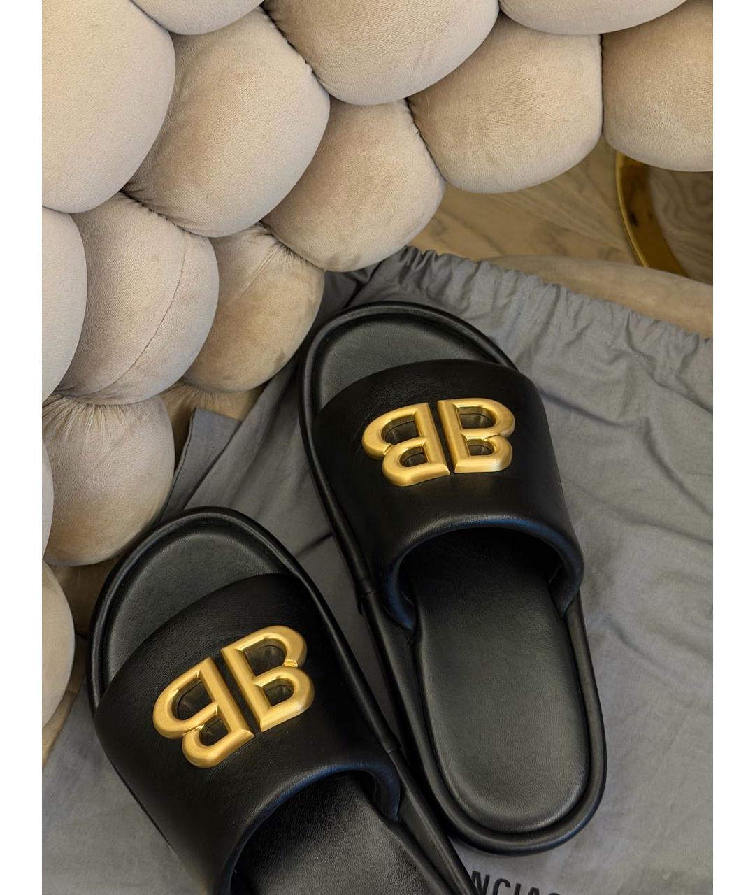 BALENCIAGA Черные кожаные сандалии, фото 5
