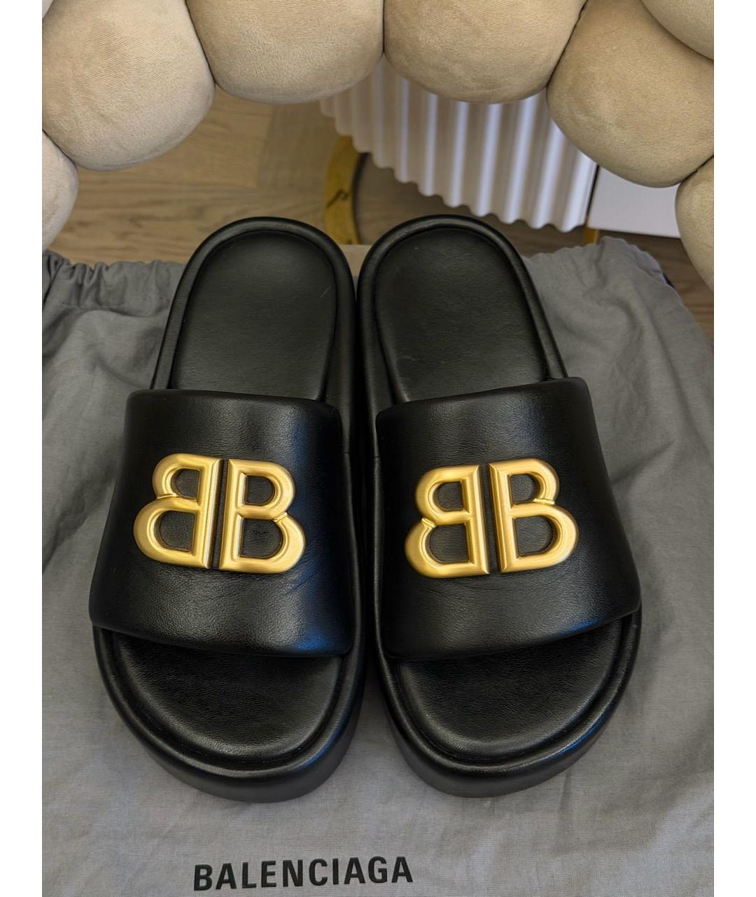 BALENCIAGA Черные кожаные сандалии, фото 3