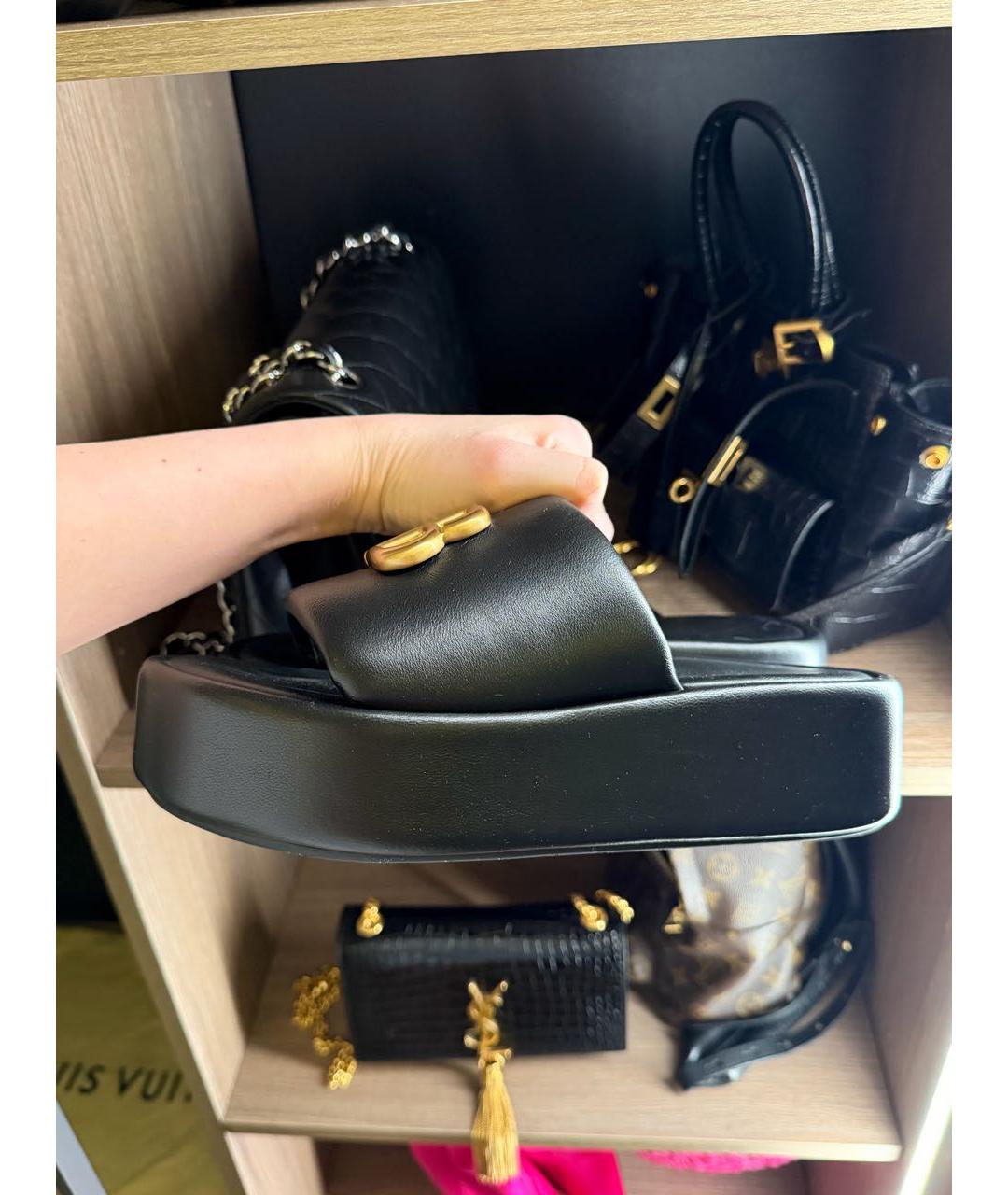 BALENCIAGA Черные кожаные сандалии, фото 8