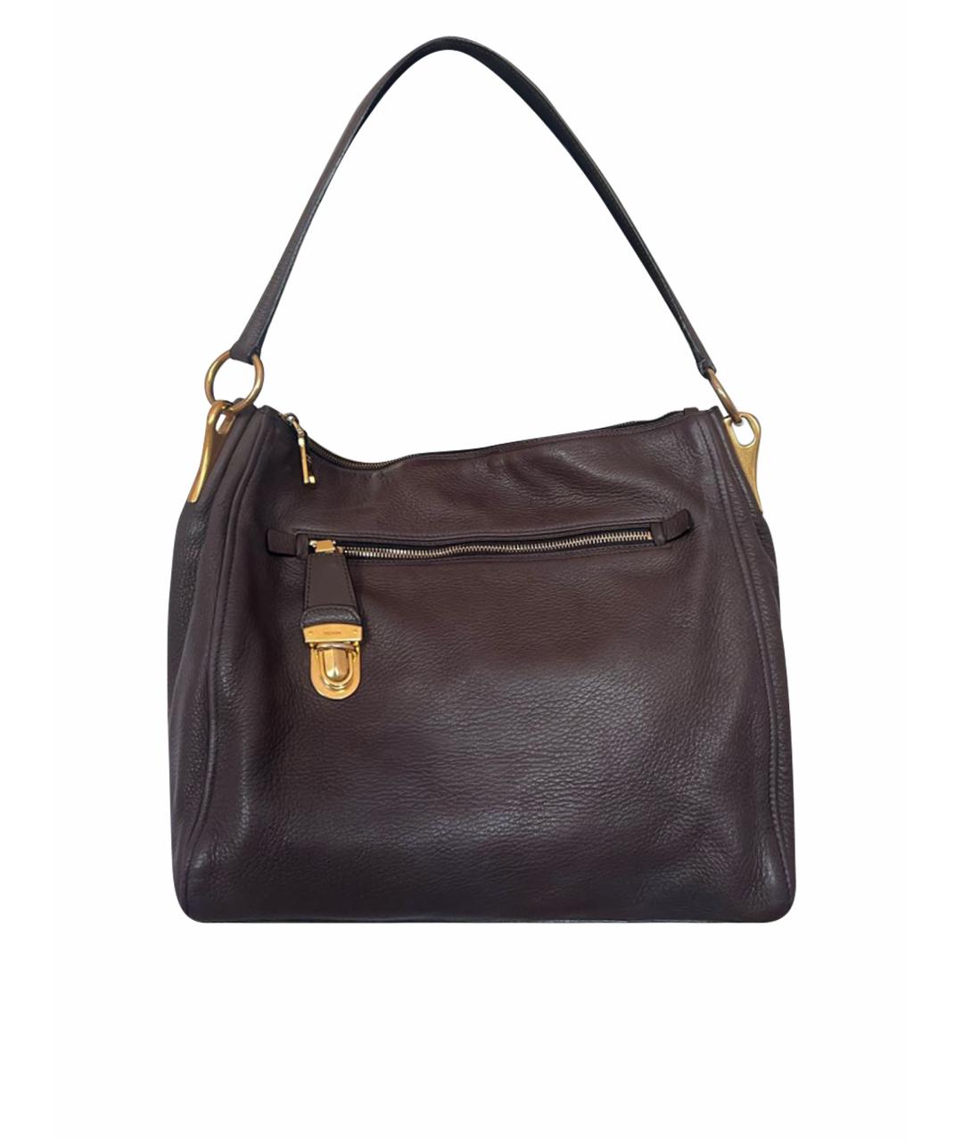 PRADA Коричневая кожаная сумка через плечо, фото 1