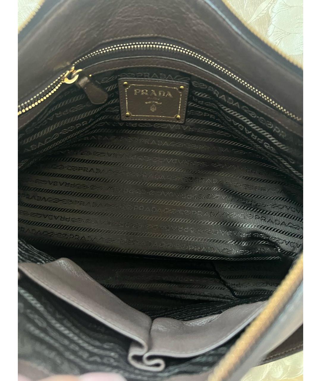 PRADA Коричневая кожаная сумка через плечо, фото 4