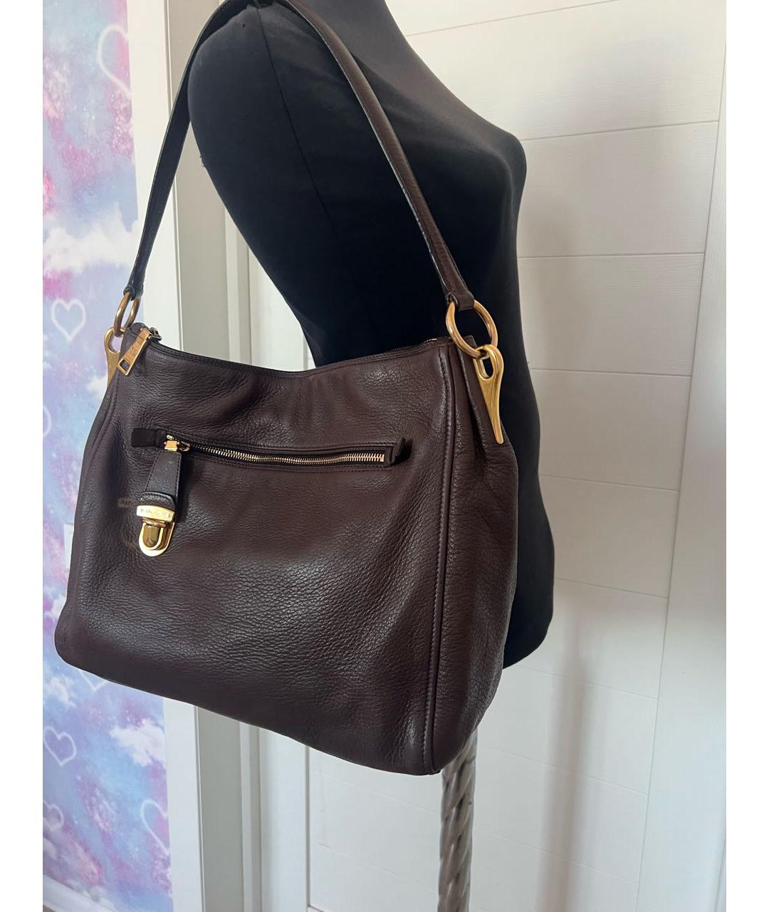 PRADA Коричневая кожаная сумка через плечо, фото 2