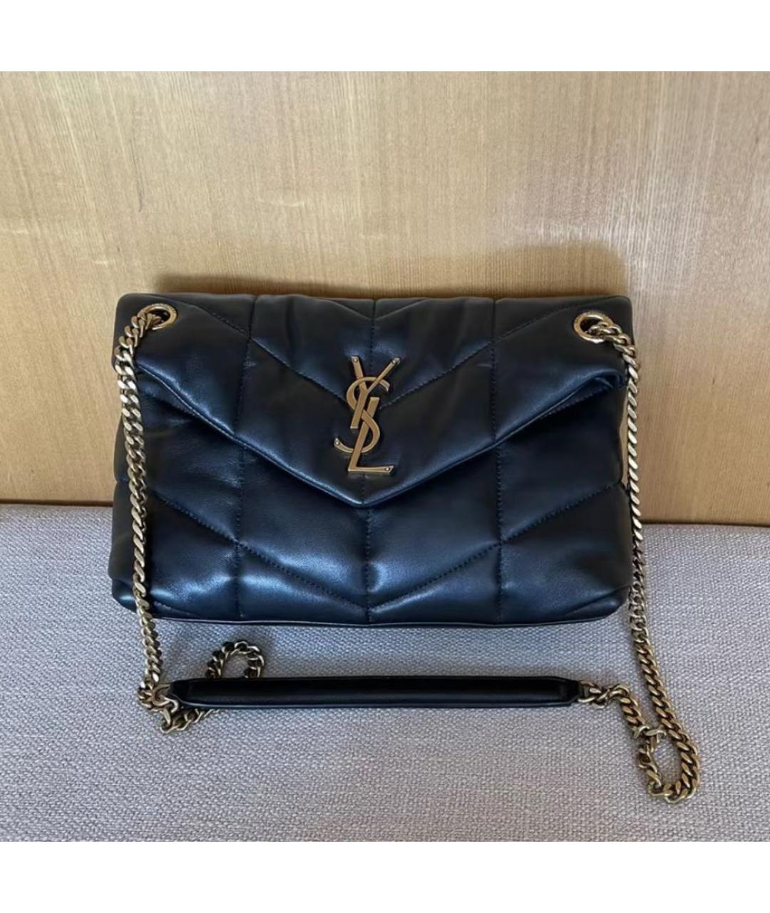 SAINT LAURENT Черная кожаная сумка через плечо, фото 6