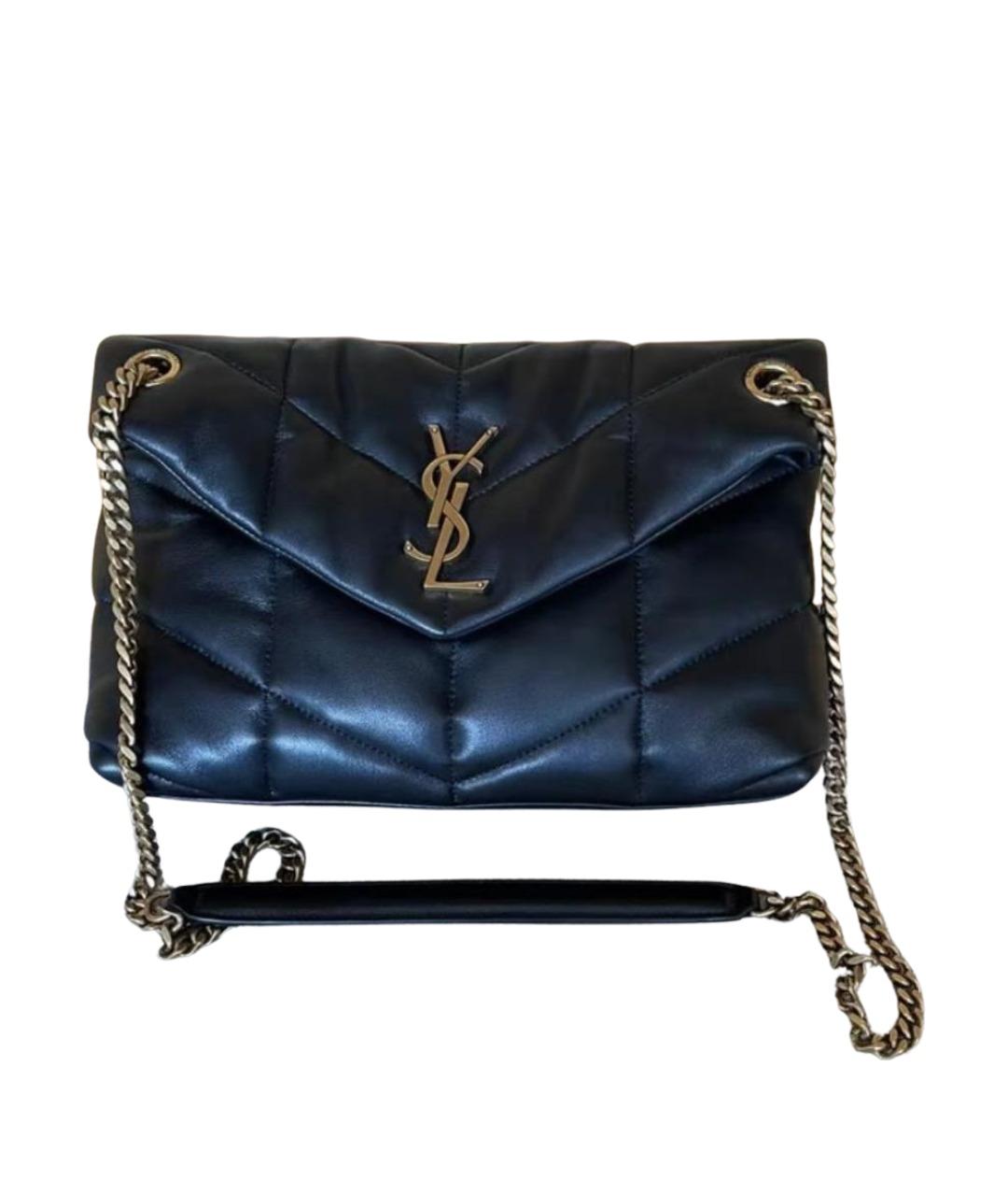 SAINT LAURENT Черная кожаная сумка через плечо, фото 1