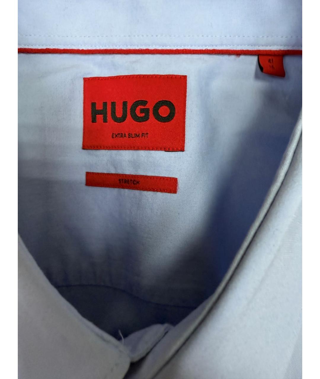 HUGO BOSS Голубая хлопковая классическая рубашка, фото 3