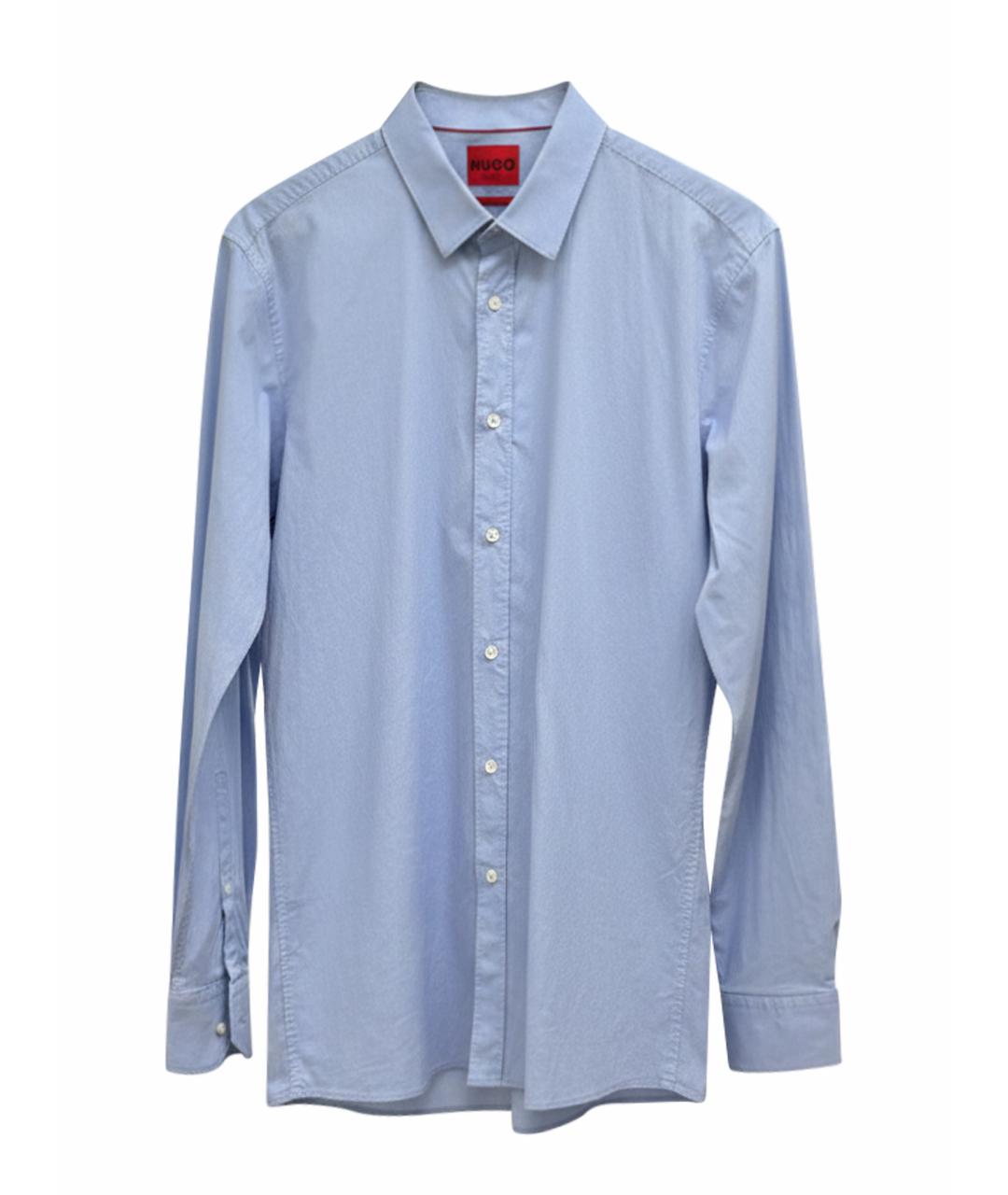 HUGO BOSS Голубая хлопковая классическая рубашка, фото 1