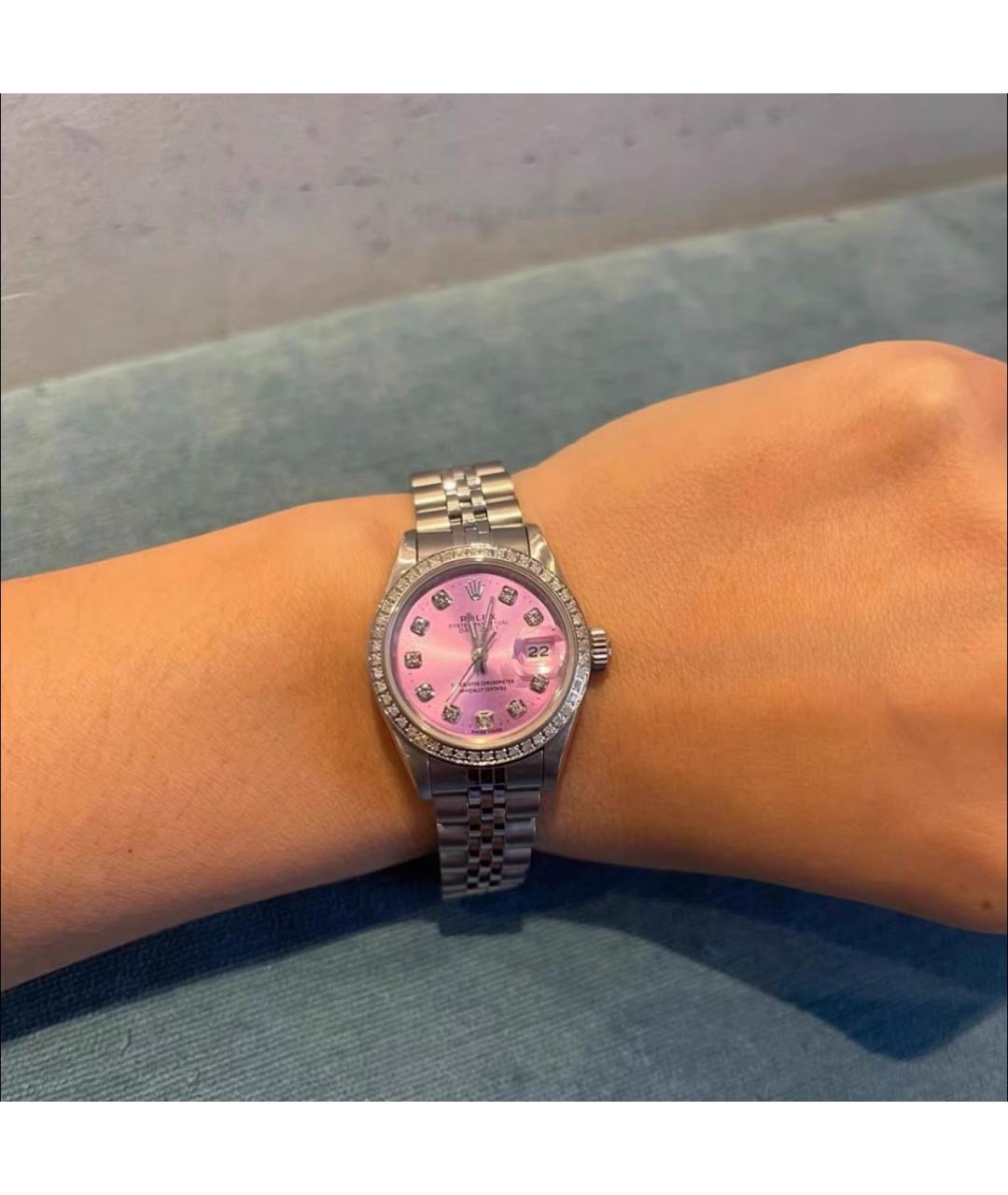 ROLEX Розовые металлические часы, фото 2