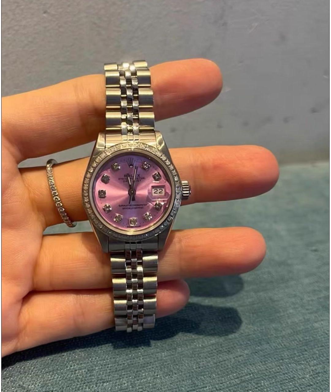 ROLEX Розовые металлические часы, фото 3