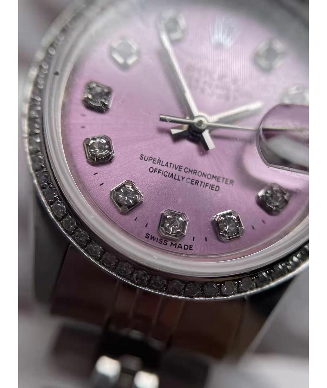 ROLEX Розовые металлические часы, фото 8