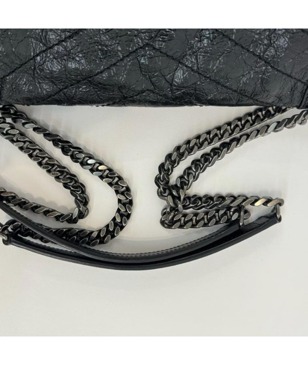 SAINT LAURENT Черная кожаная сумка через плечо, фото 3