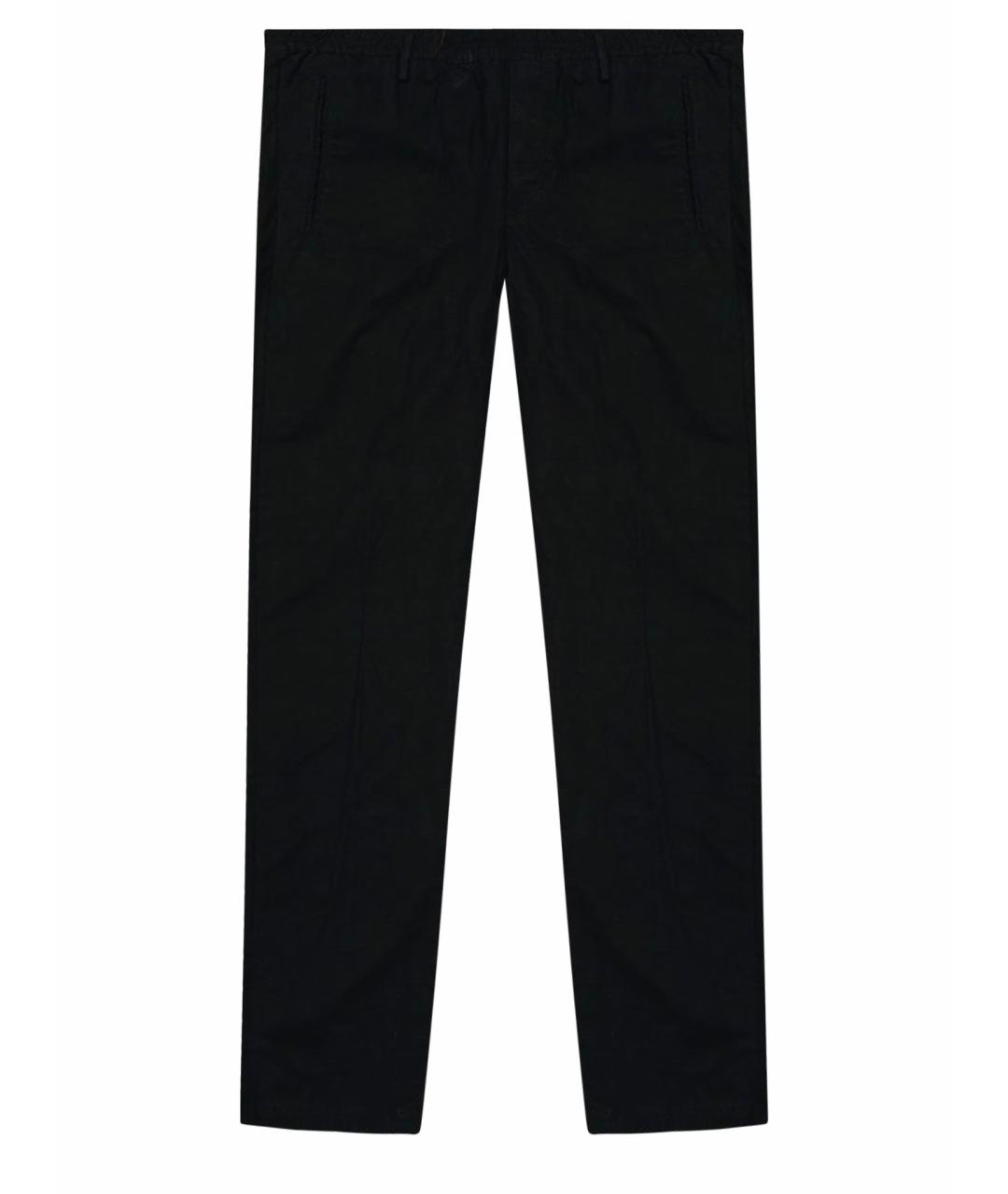 PAL ZILERI Черные хлопковые повседневные брюки, фото 1