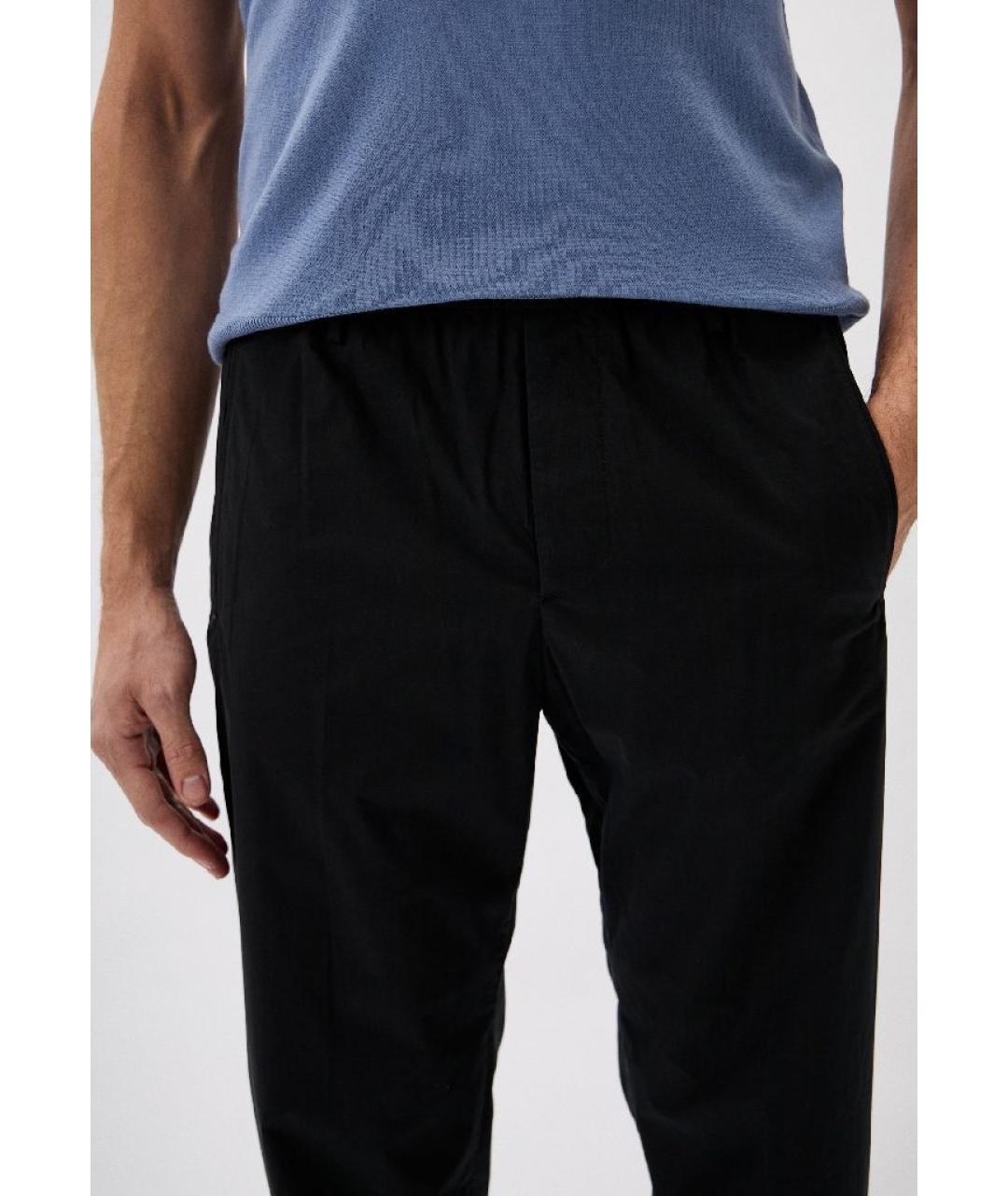 PAL ZILERI Черные хлопковые повседневные брюки, фото 9