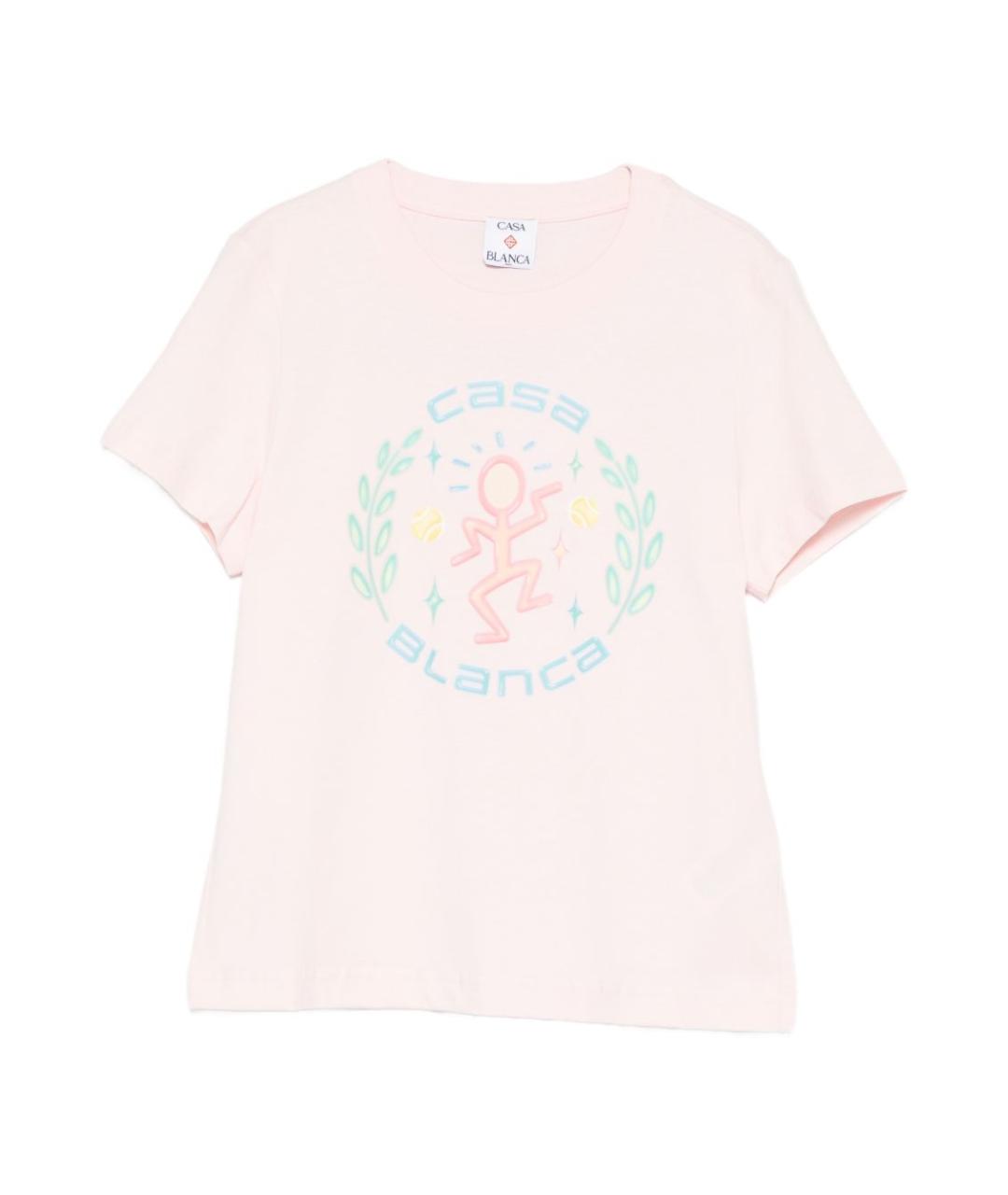 CASABLANCA Розовая хлопковая футболка, фото 1