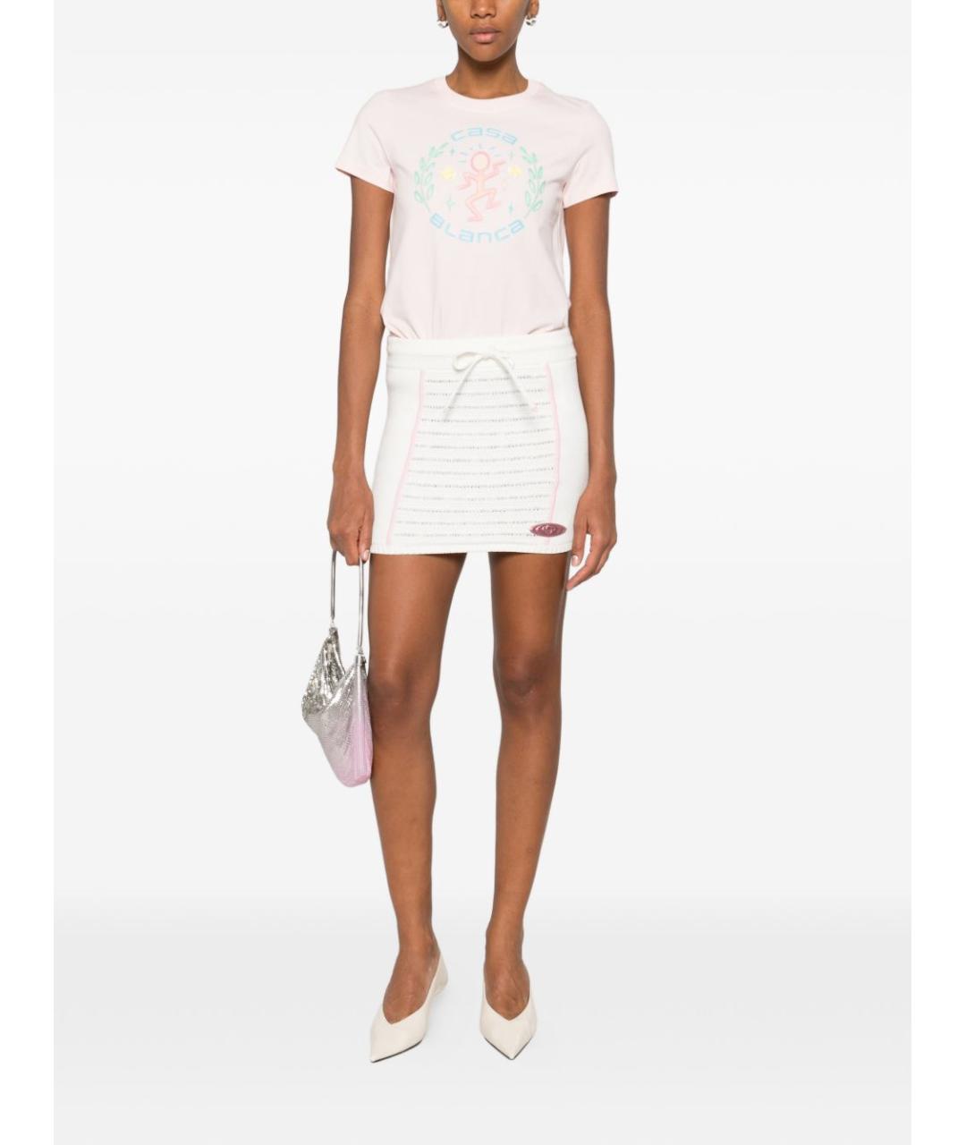 CASABLANCA Розовая хлопковая футболка, фото 3
