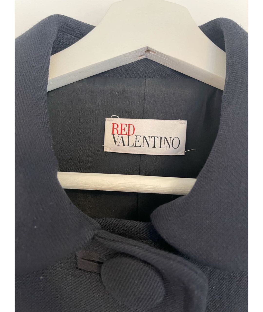 RED VALENTINO Черное полиэстеровое пальто, фото 3