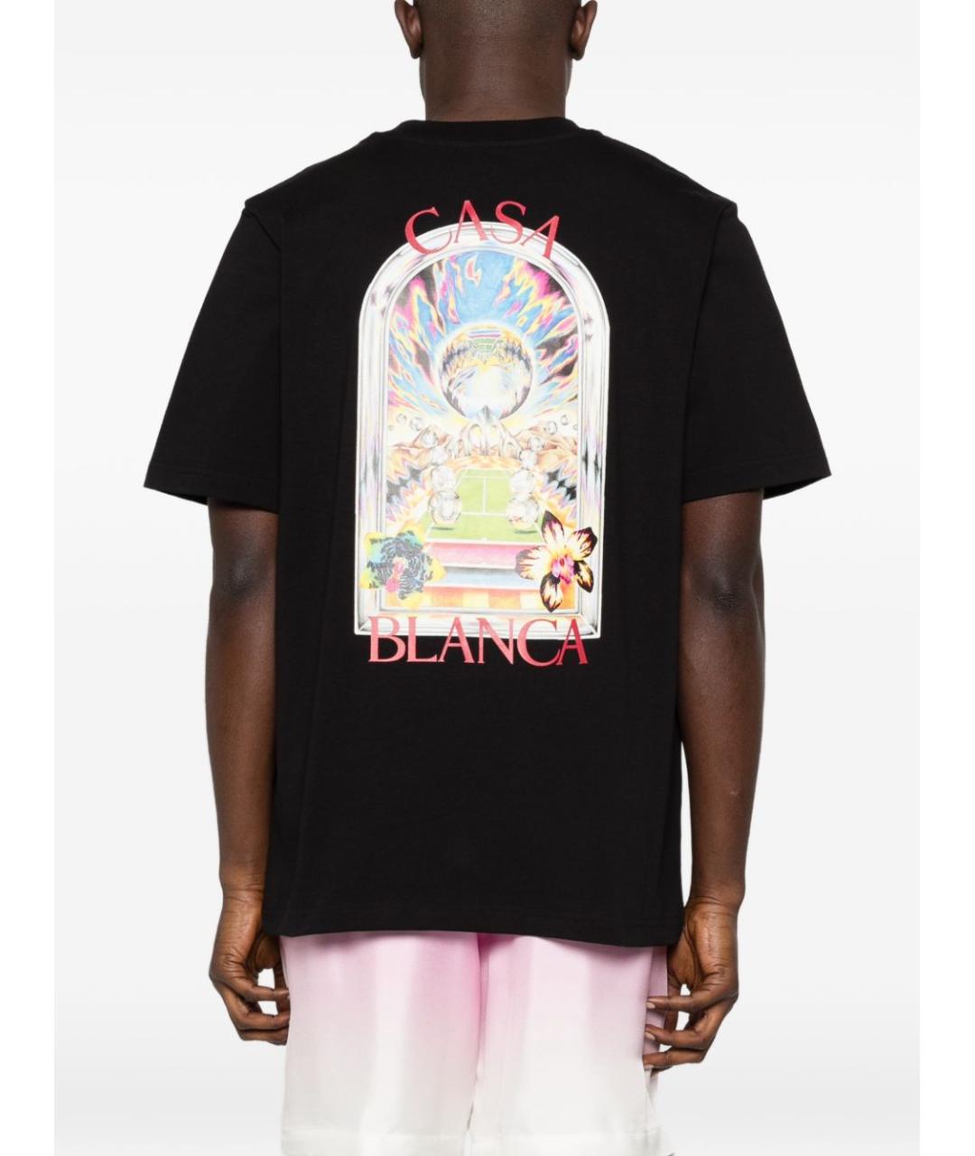 CASABLANCA Черная хлопковая футболка, фото 5
