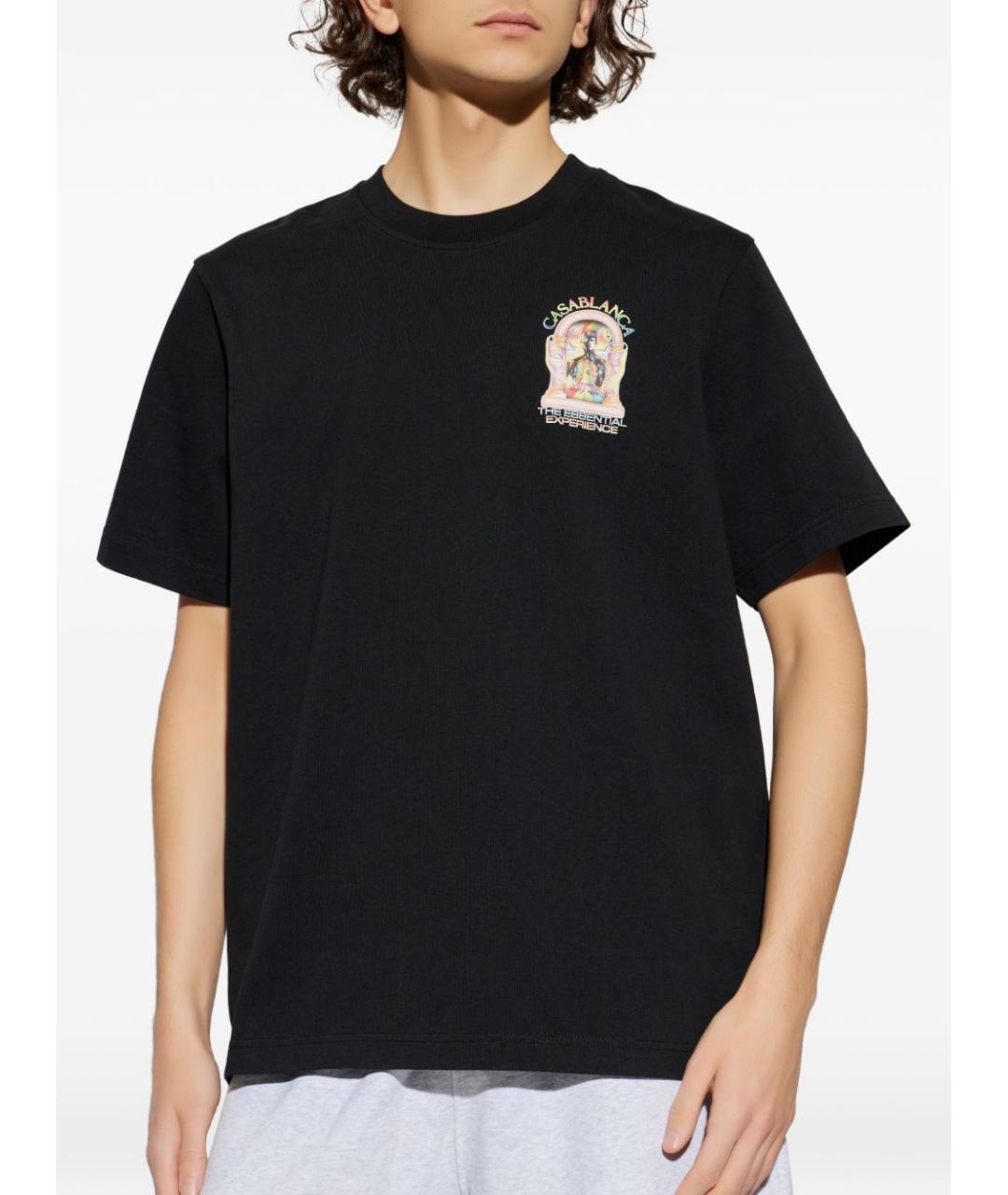 CASABLANCA Черная хлопковая футболка, фото 2