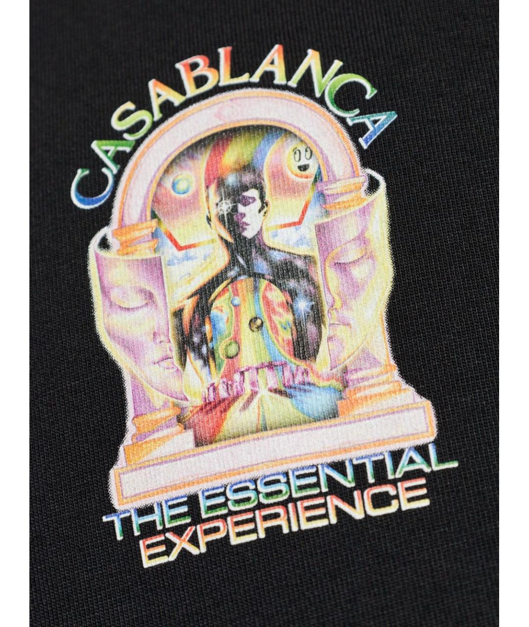 CASABLANCA Черная хлопковая футболка, фото 4