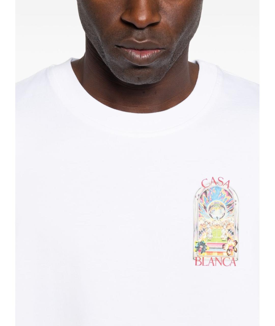 CASABLANCA Белая хлопковая футболка, фото 3