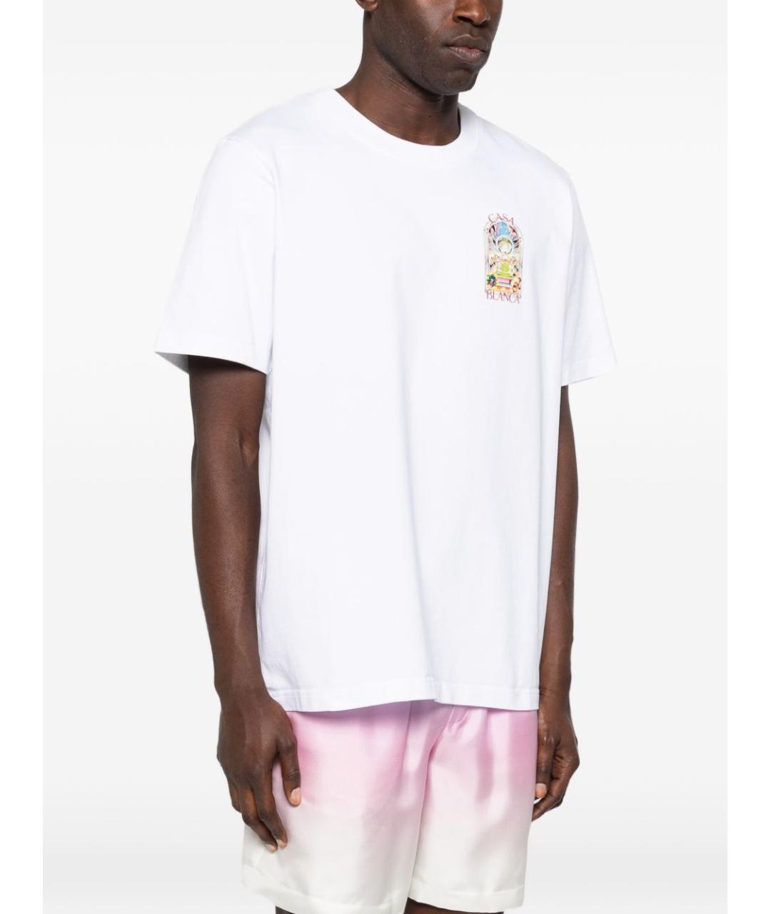 CASABLANCA Белая хлопковая футболка, фото 2