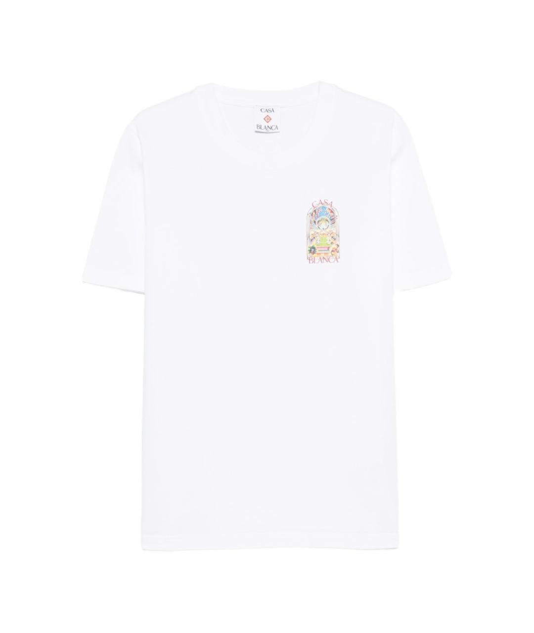 CASABLANCA Белая хлопковая футболка, фото 1