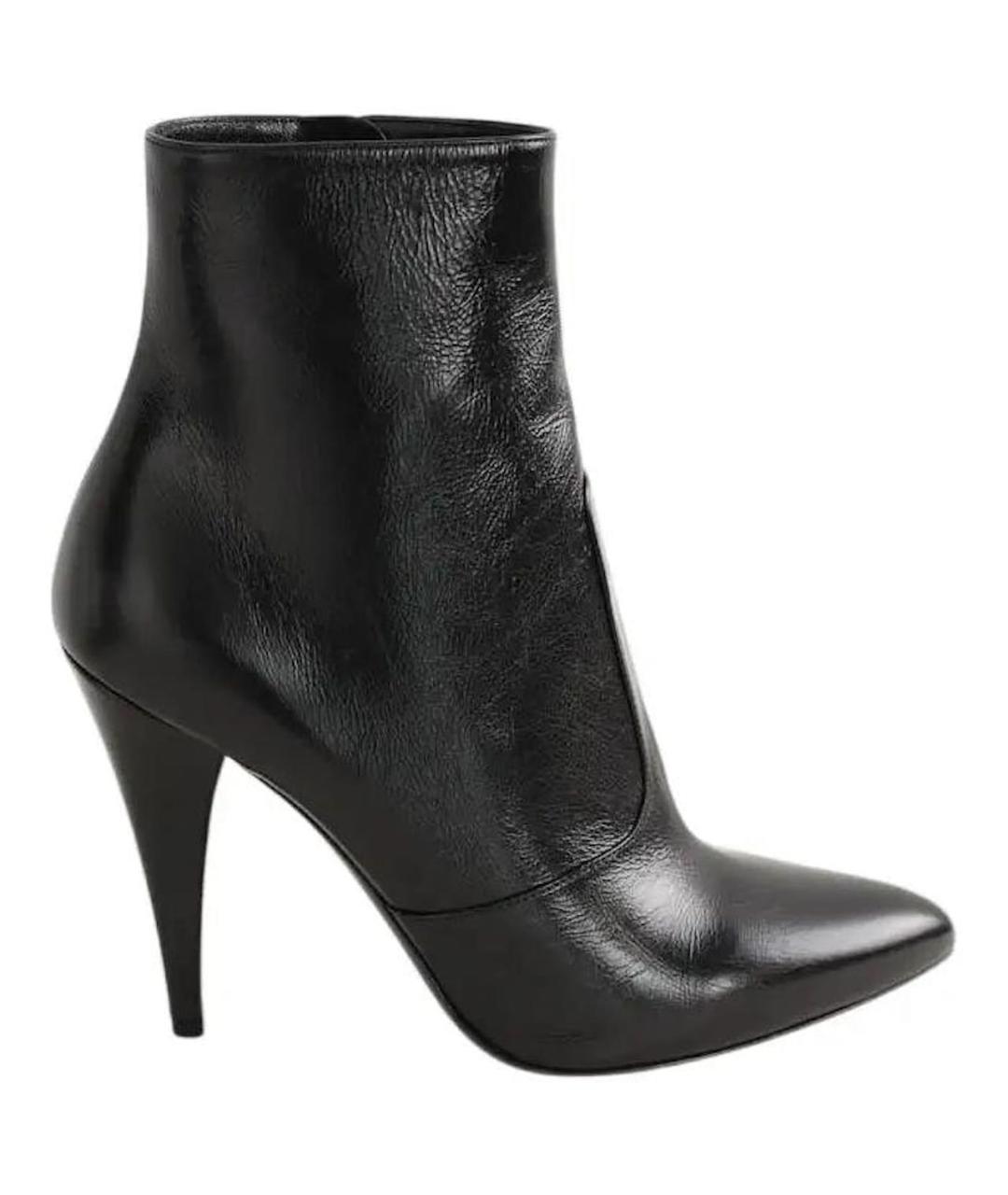 SAINT LAURENT Черные кожаные ботинки, фото 6