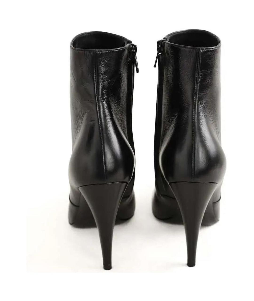 SAINT LAURENT Черные кожаные ботинки, фото 2