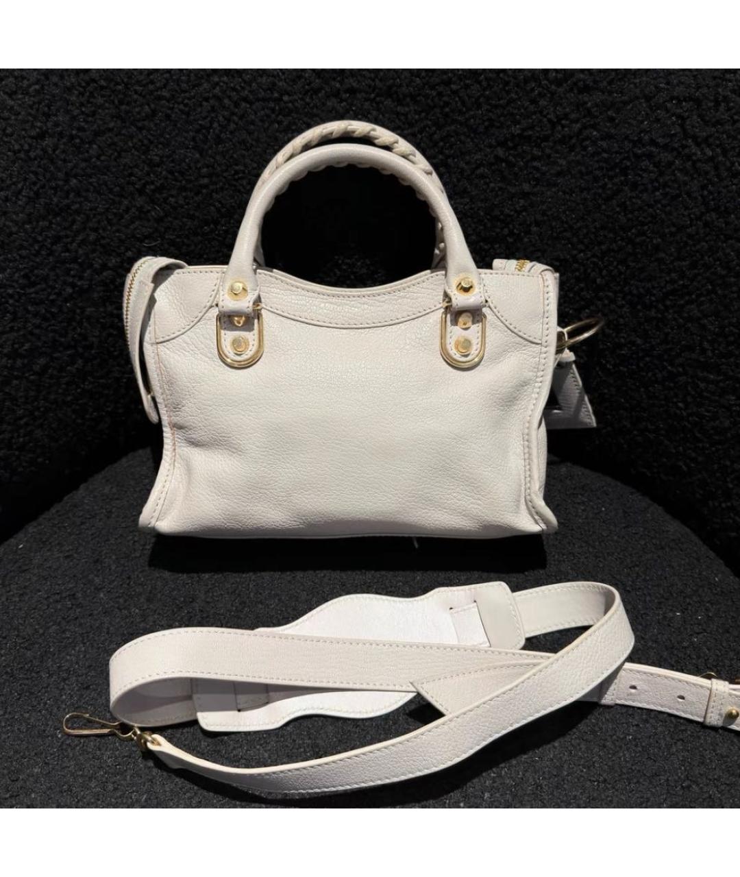 BALENCIAGA Белая кожаная сумка через плечо, фото 2