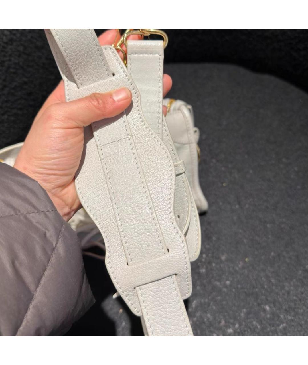 BALENCIAGA Белая кожаная сумка через плечо, фото 5