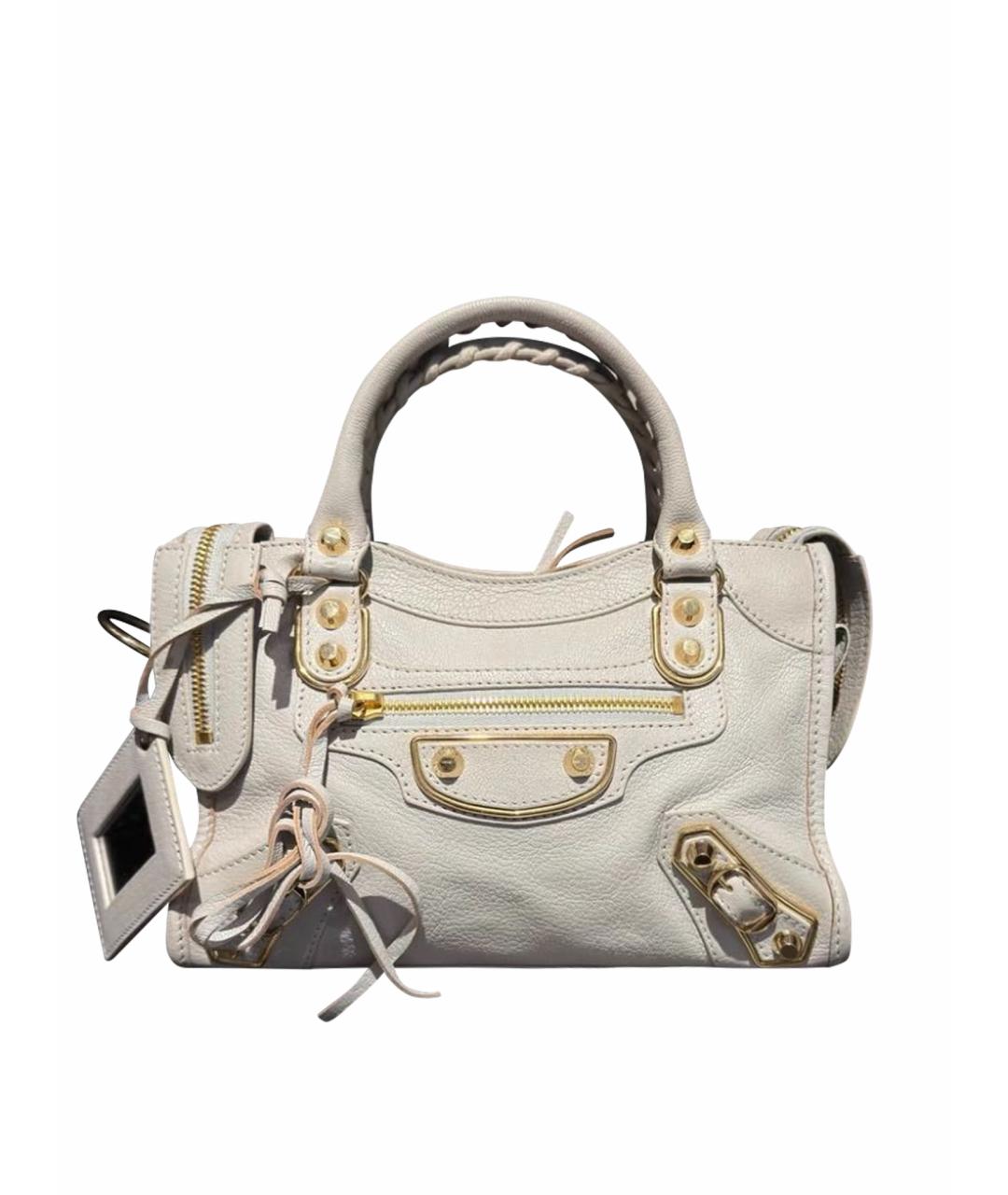 BALENCIAGA Белая кожаная сумка через плечо, фото 1