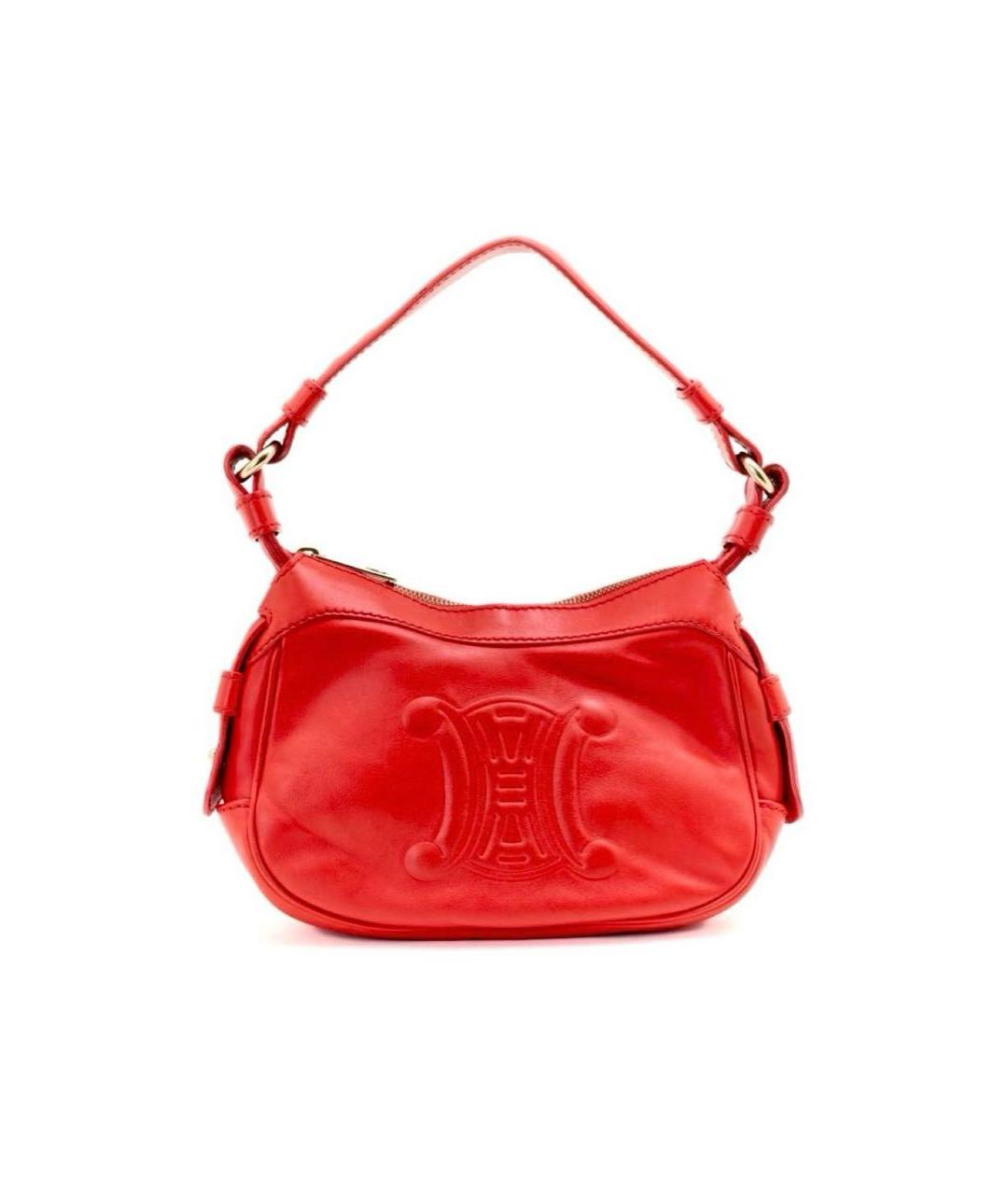 CELINE Красная кожаная сумка с короткими ручками, фото 7