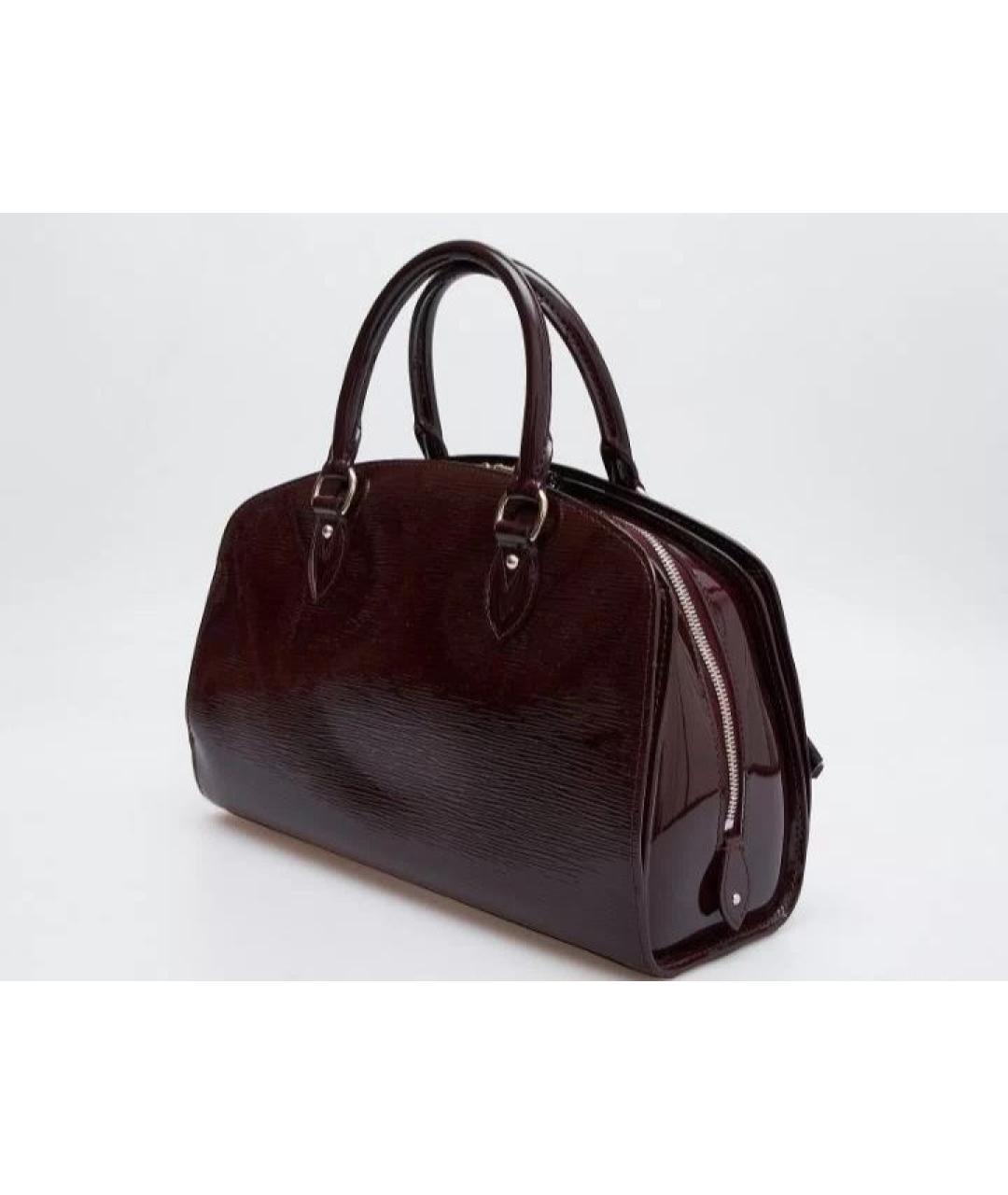 LOUIS VUITTON Бордовая кожаная сумка с короткими ручками, фото 2