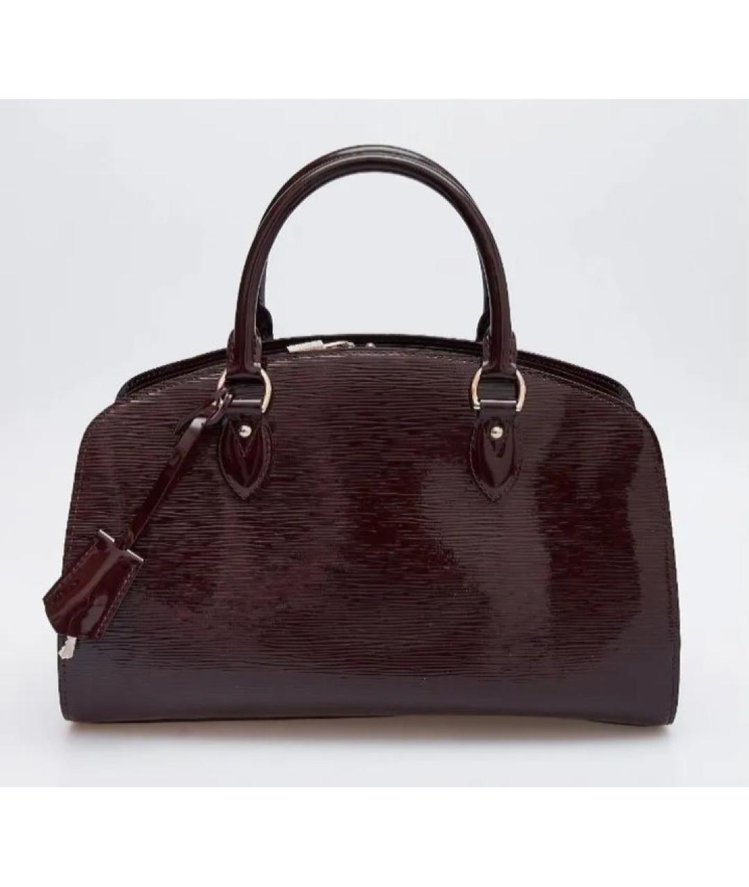 LOUIS VUITTON Бордовая кожаная сумка с короткими ручками, фото 1