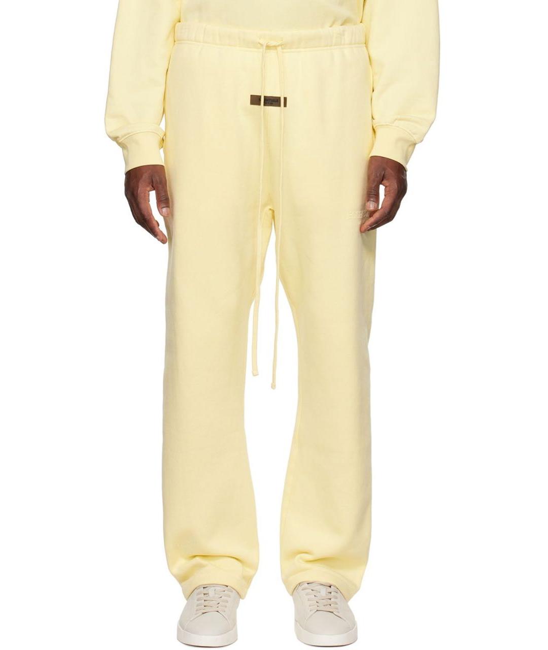 FEAR OF GOD ESSENTIALS Желтые хлопковые прямые брюки, фото 3