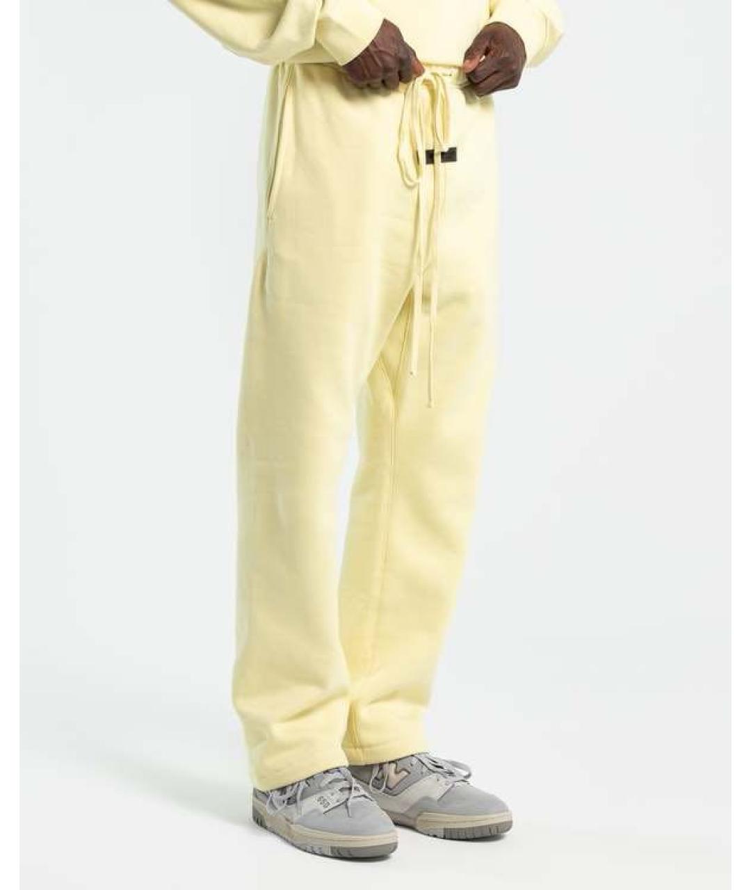 FEAR OF GOD ESSENTIALS Желтые хлопковые прямые брюки, фото 4