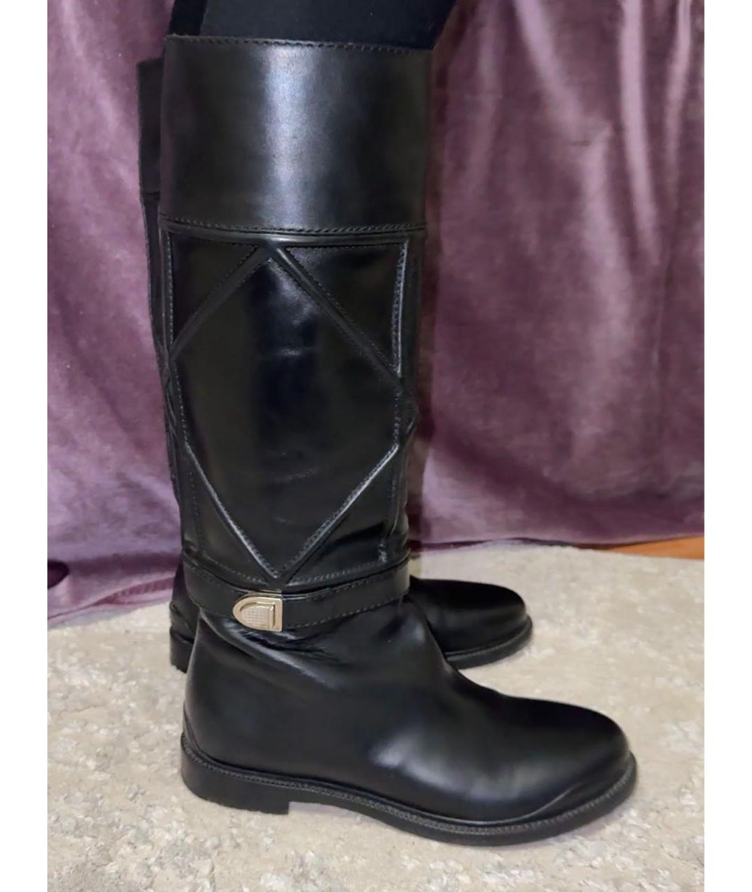CHRISTIAN DIOR Черные кожаные сапоги, фото 5