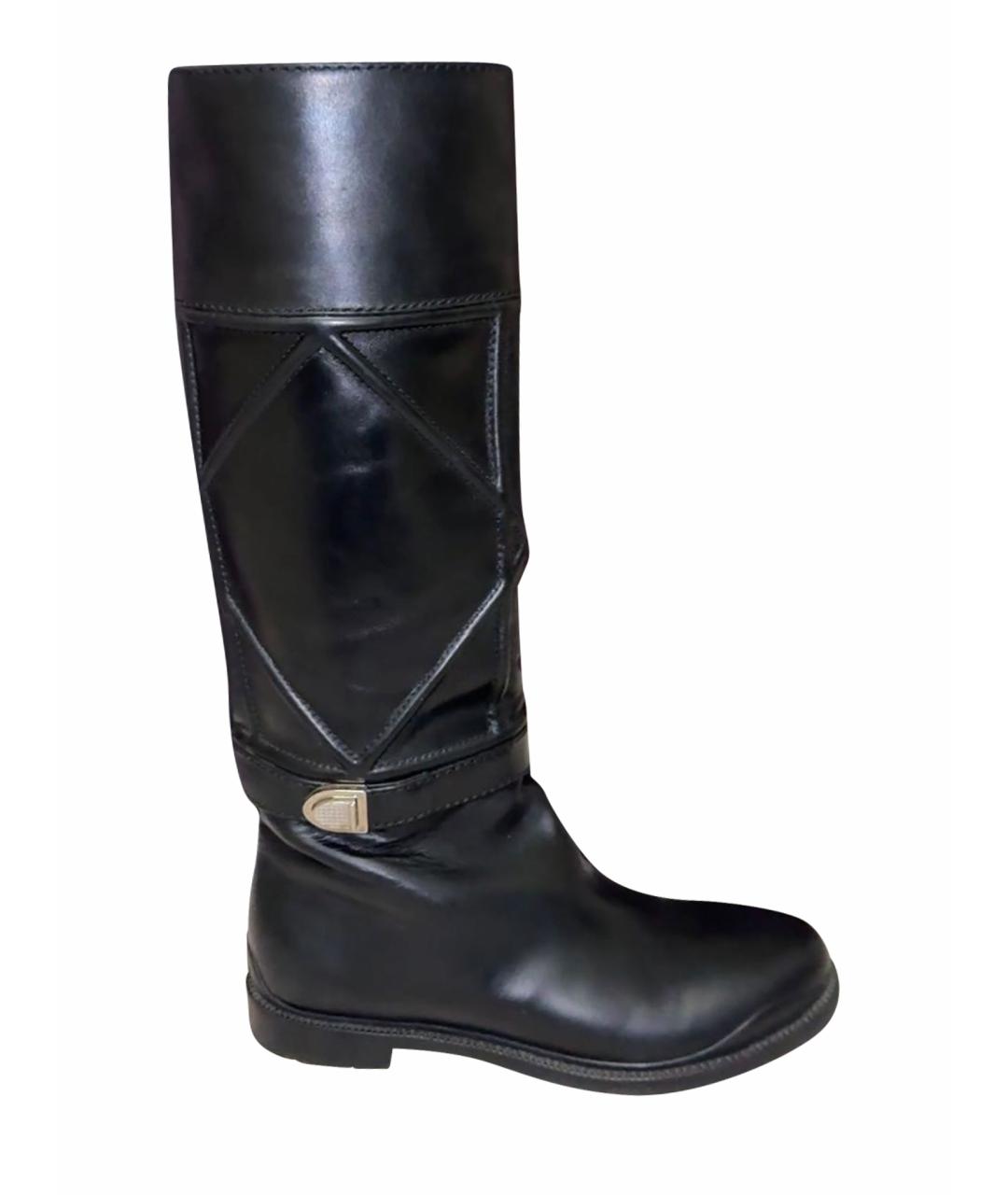 CHRISTIAN DIOR Черные кожаные сапоги, фото 1