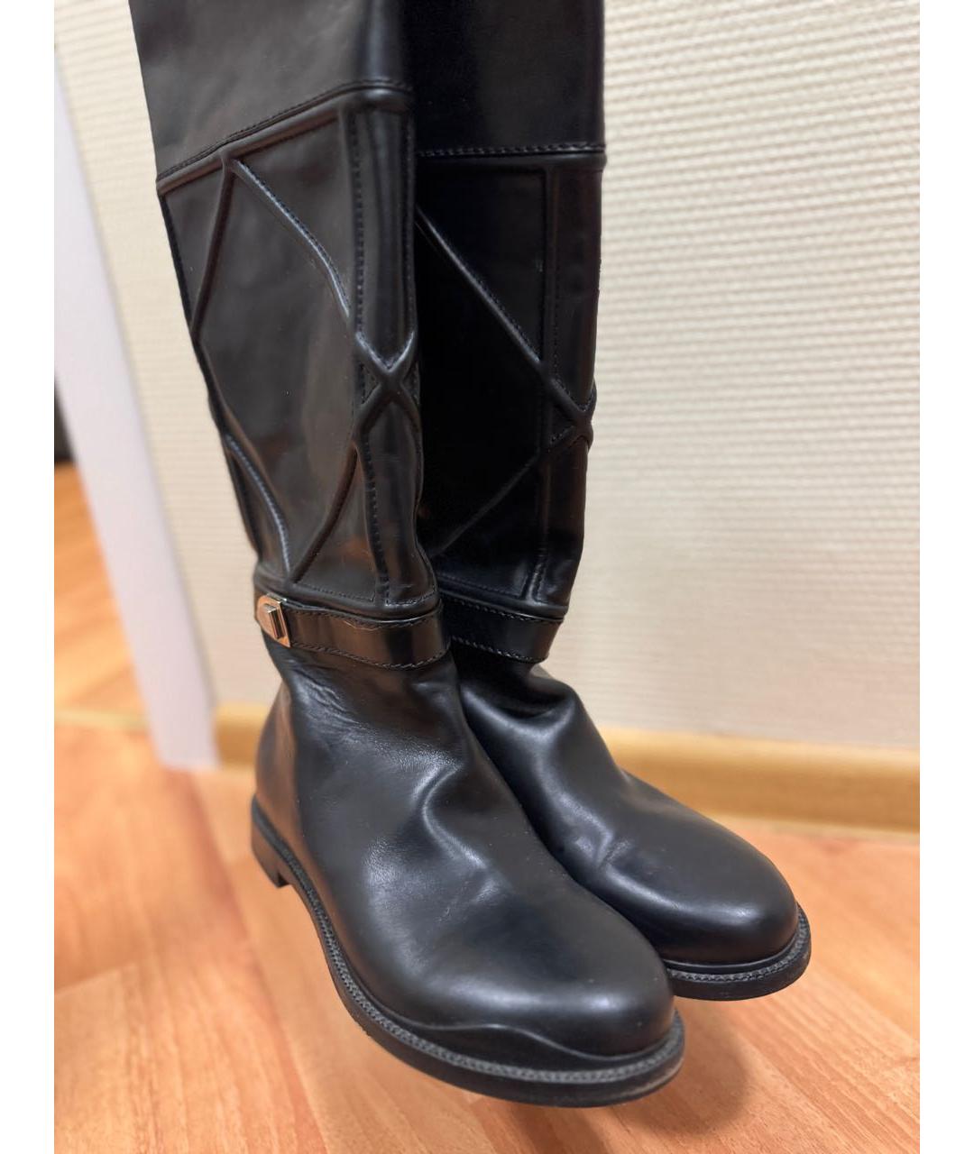 CHRISTIAN DIOR Черные кожаные сапоги, фото 4