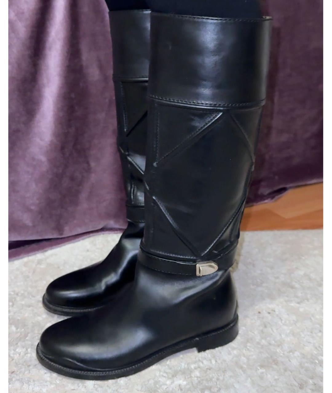 CHRISTIAN DIOR Черные кожаные сапоги, фото 3